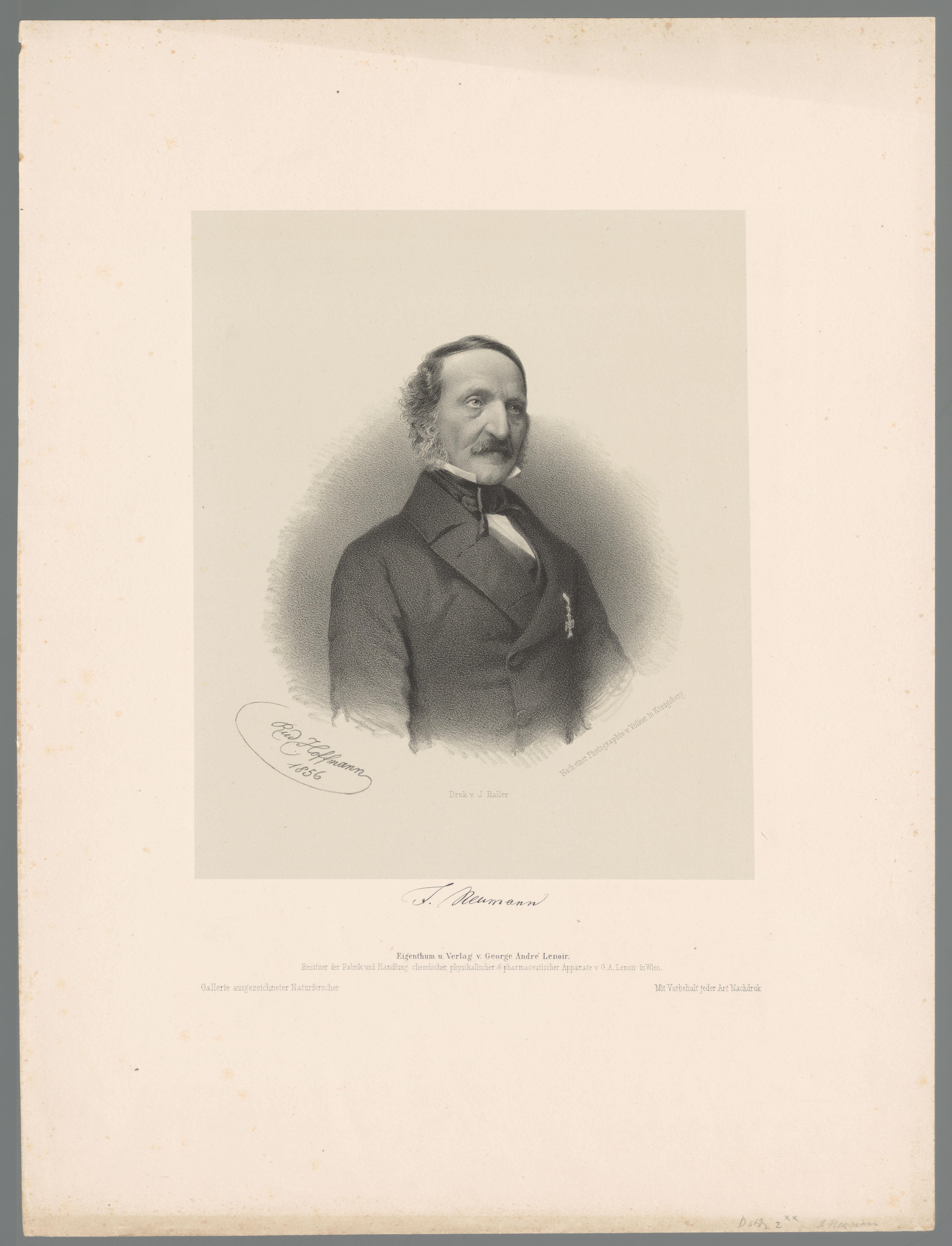 Portret van Franz Ernst Neumann