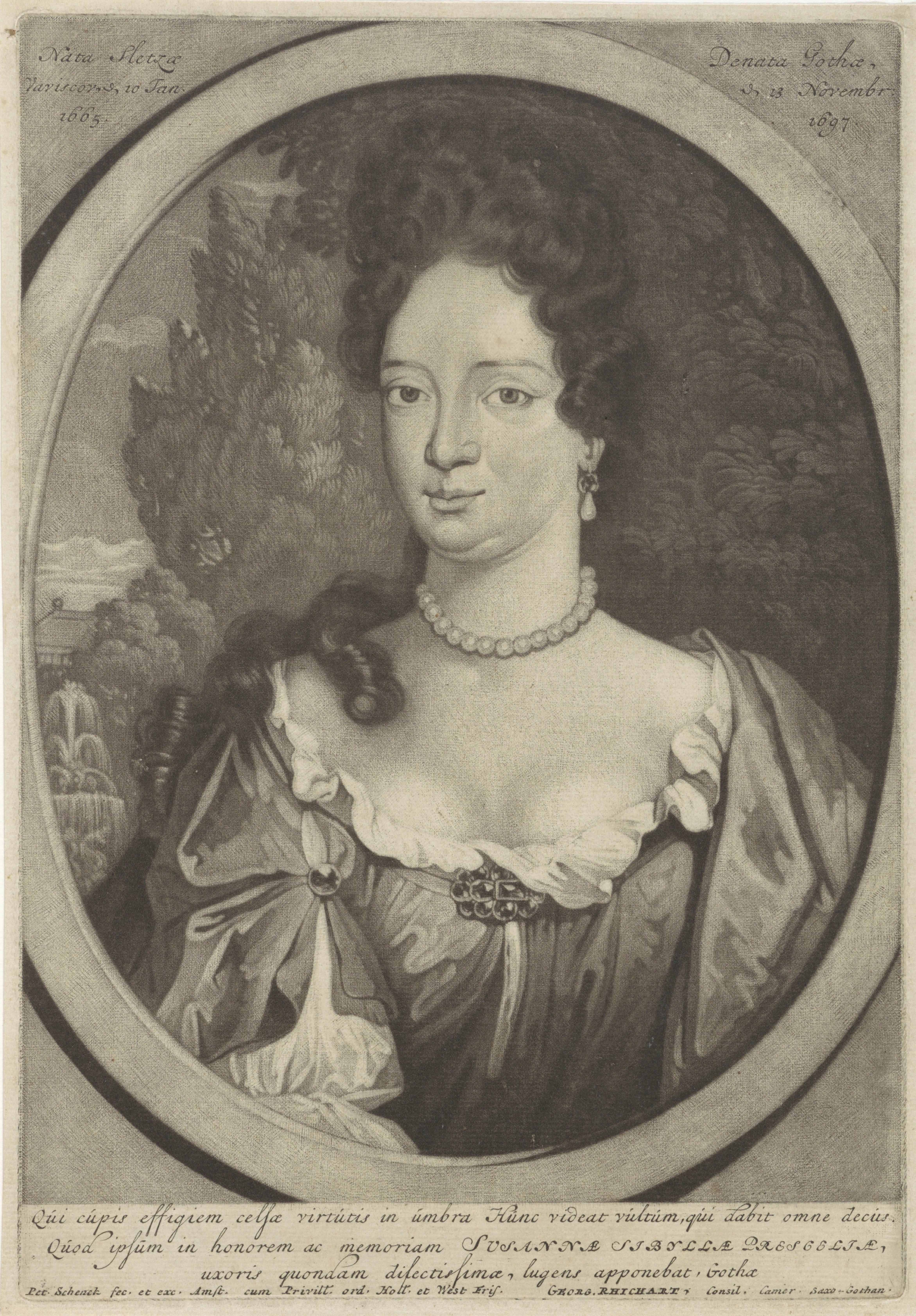 Portret van Susanna Sibylle Reichardt