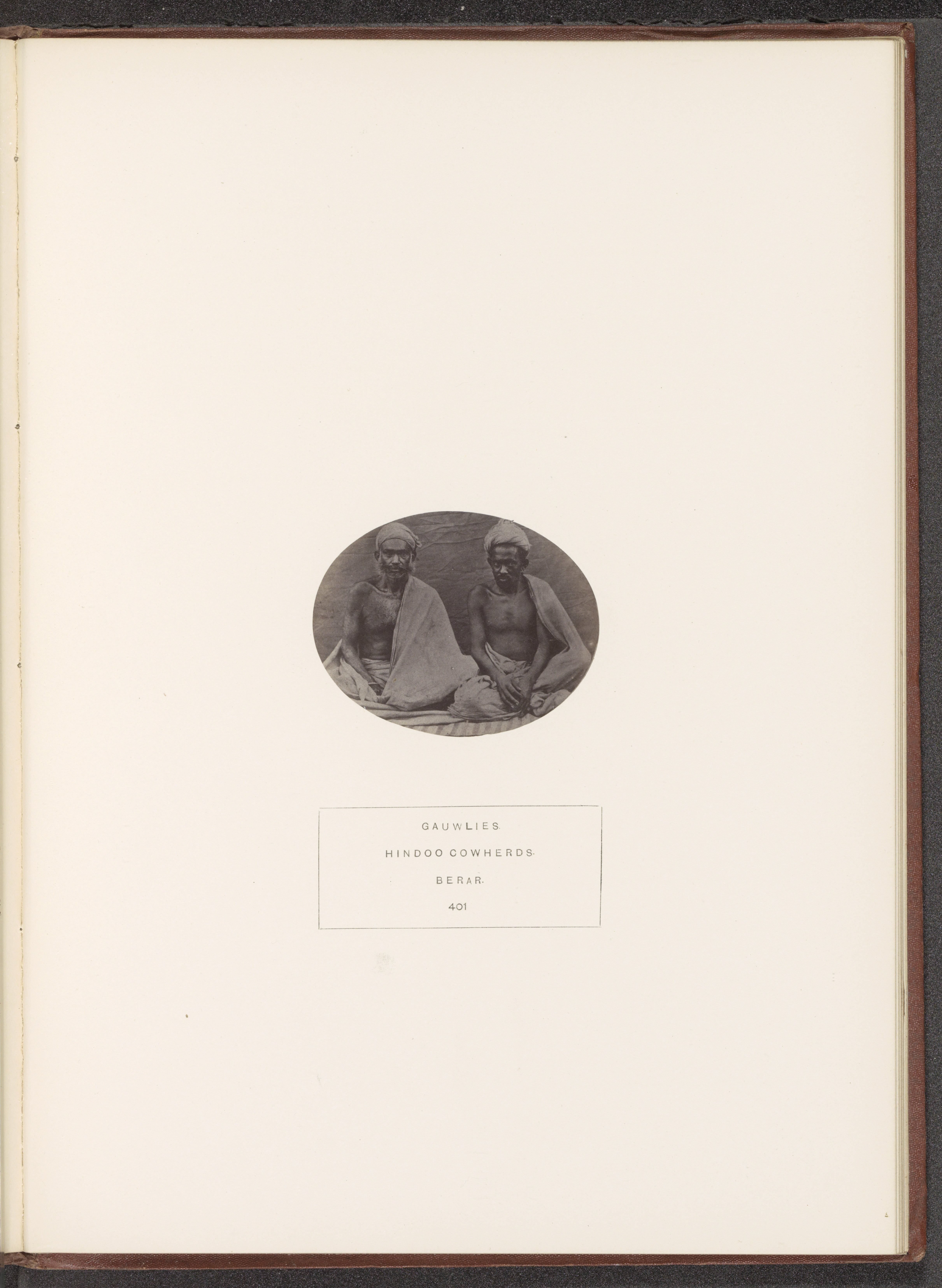 Portrait of two unknown men from the Gawli community of the former Berar in central India