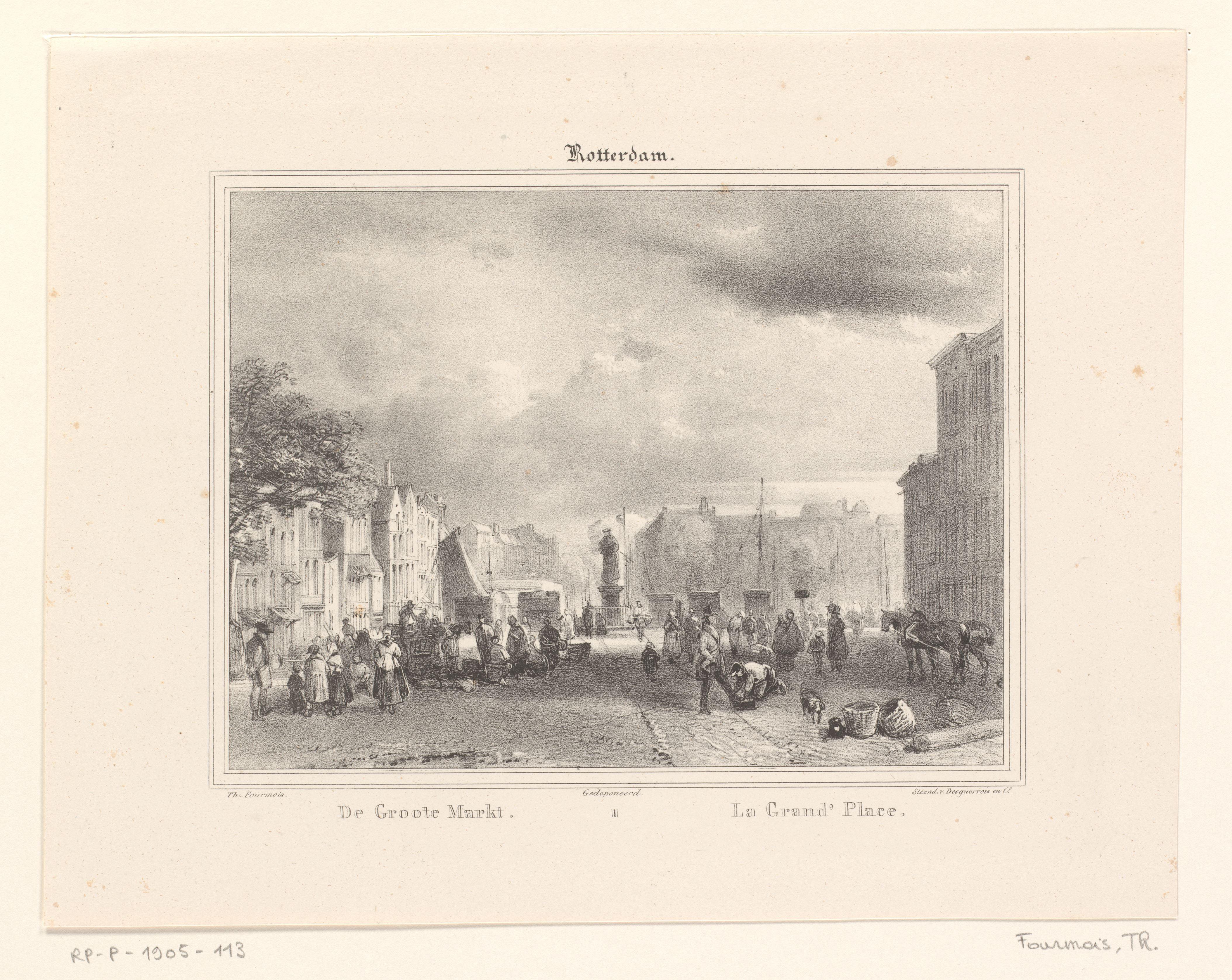 Gezicht op de Grotemarkt te Rotterdam
