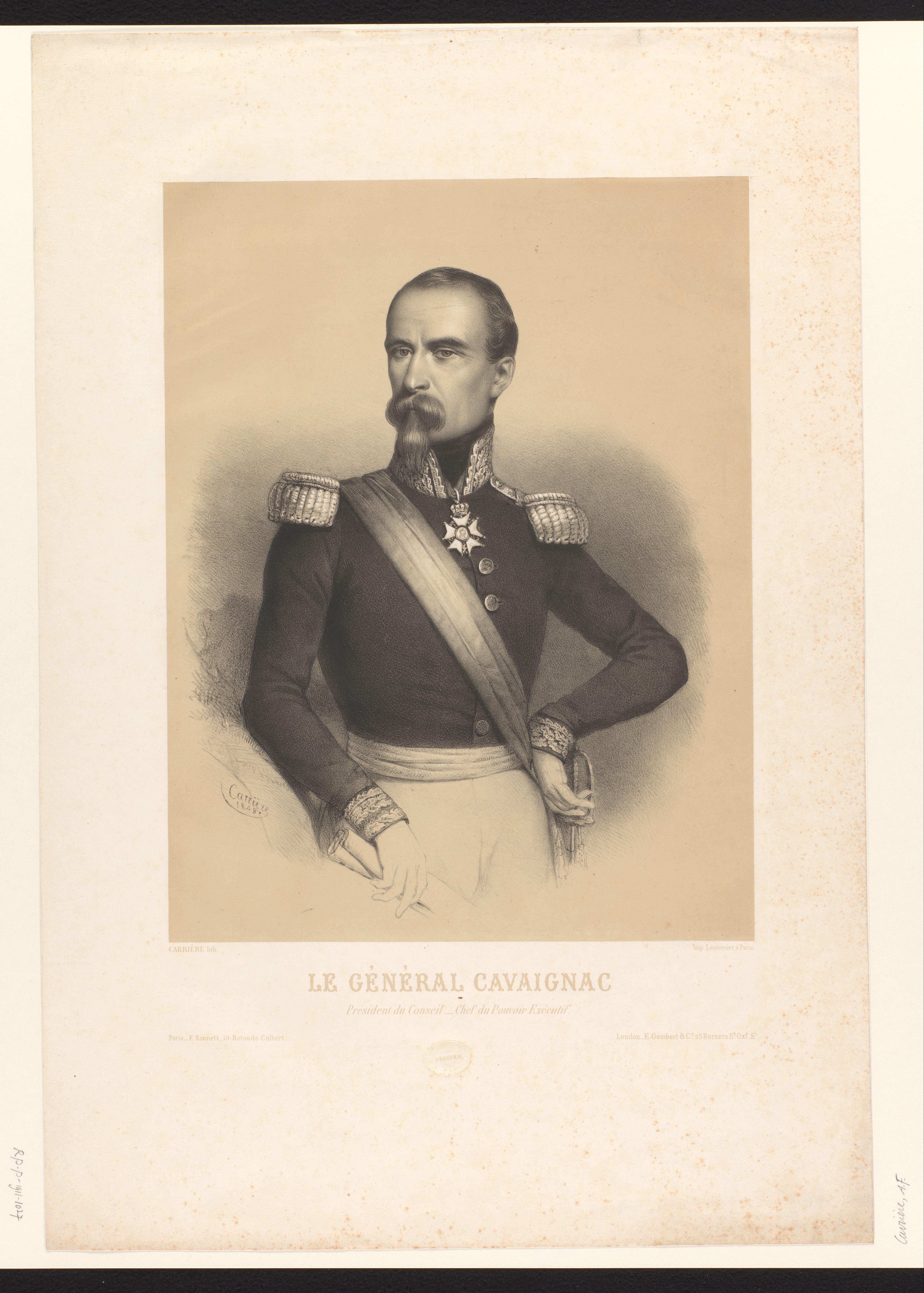 Portret van generaal Eugène Cavaignac
