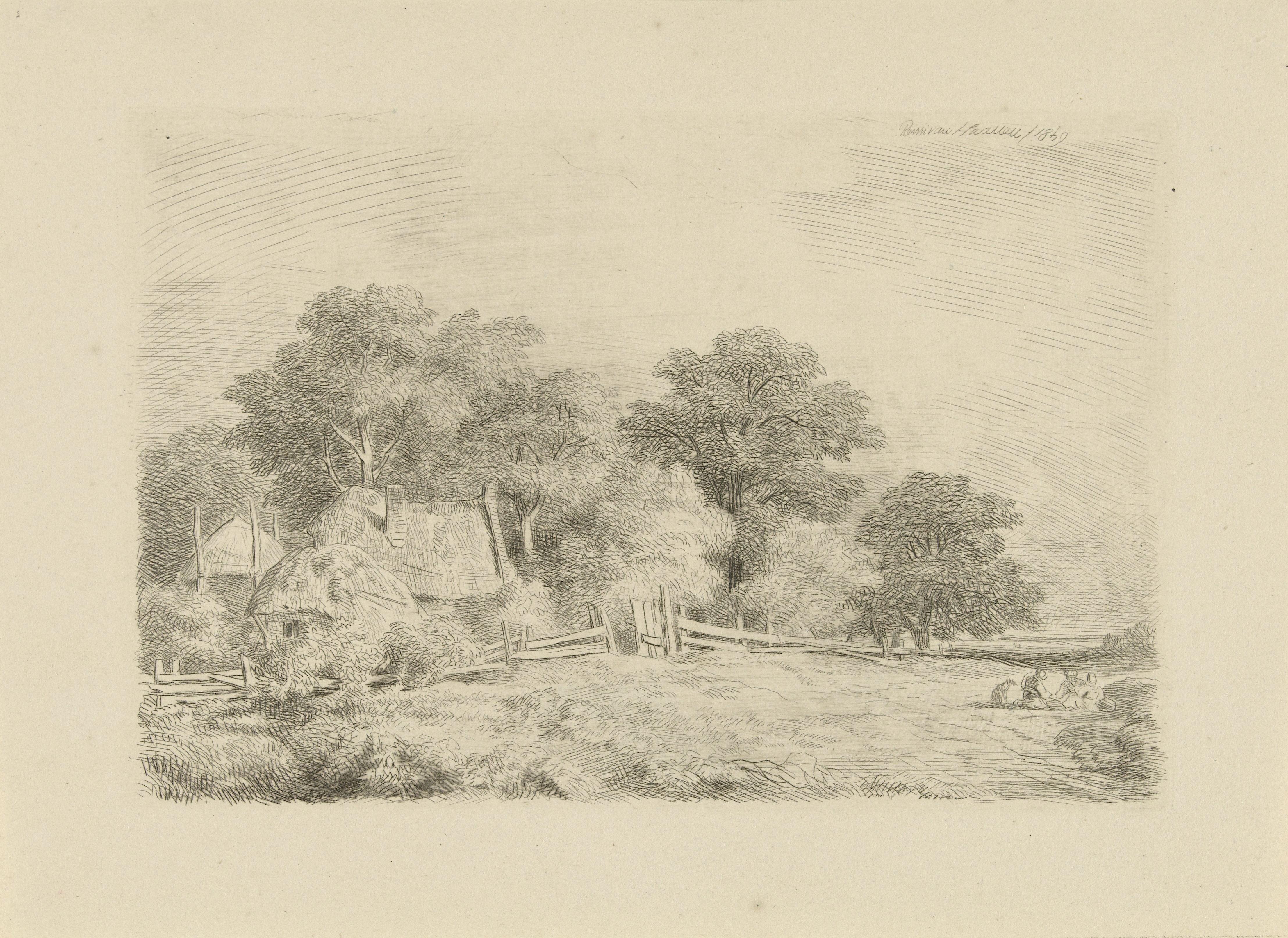 Boerderij bij een hek