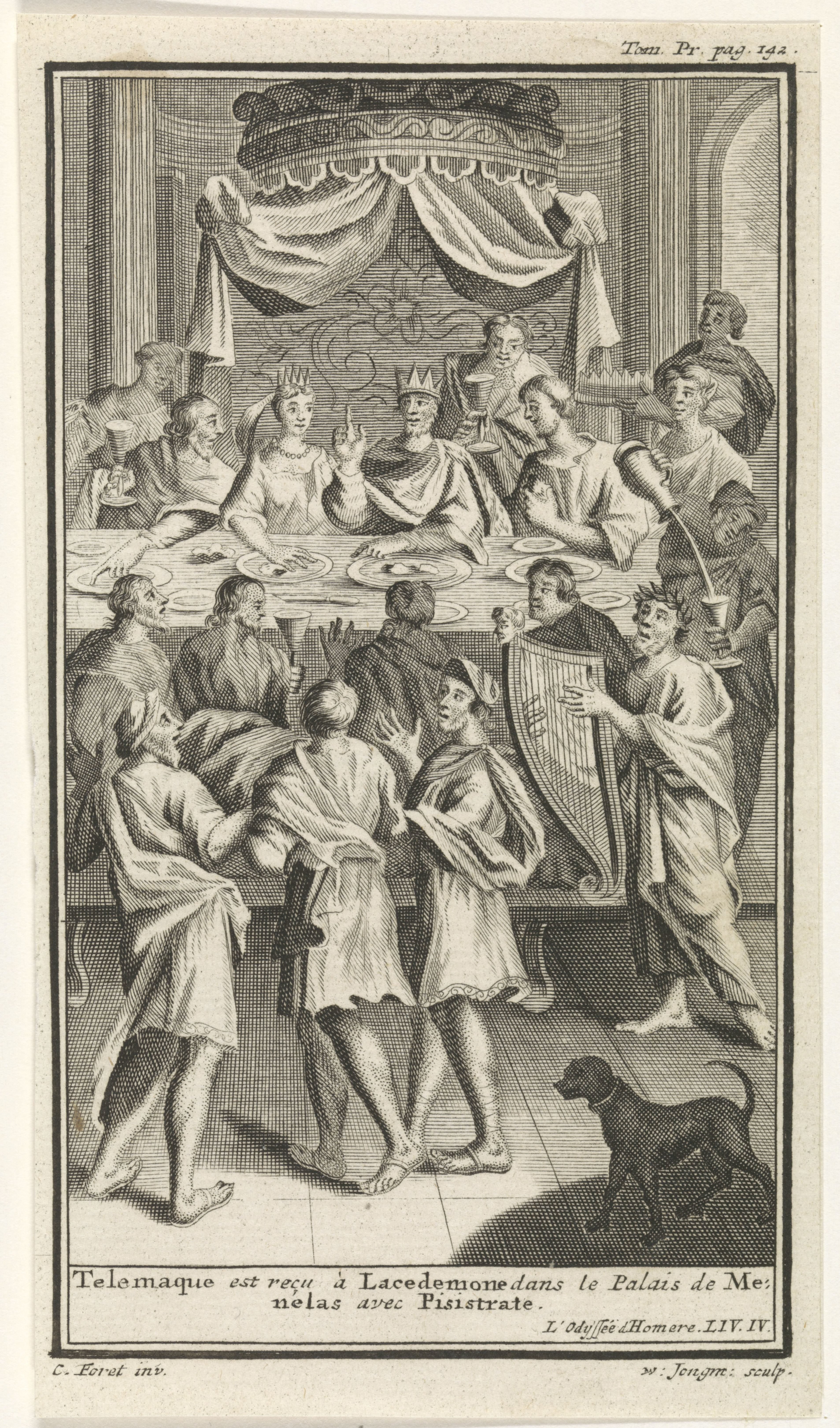 Telemachus in het paleis van Menelaos