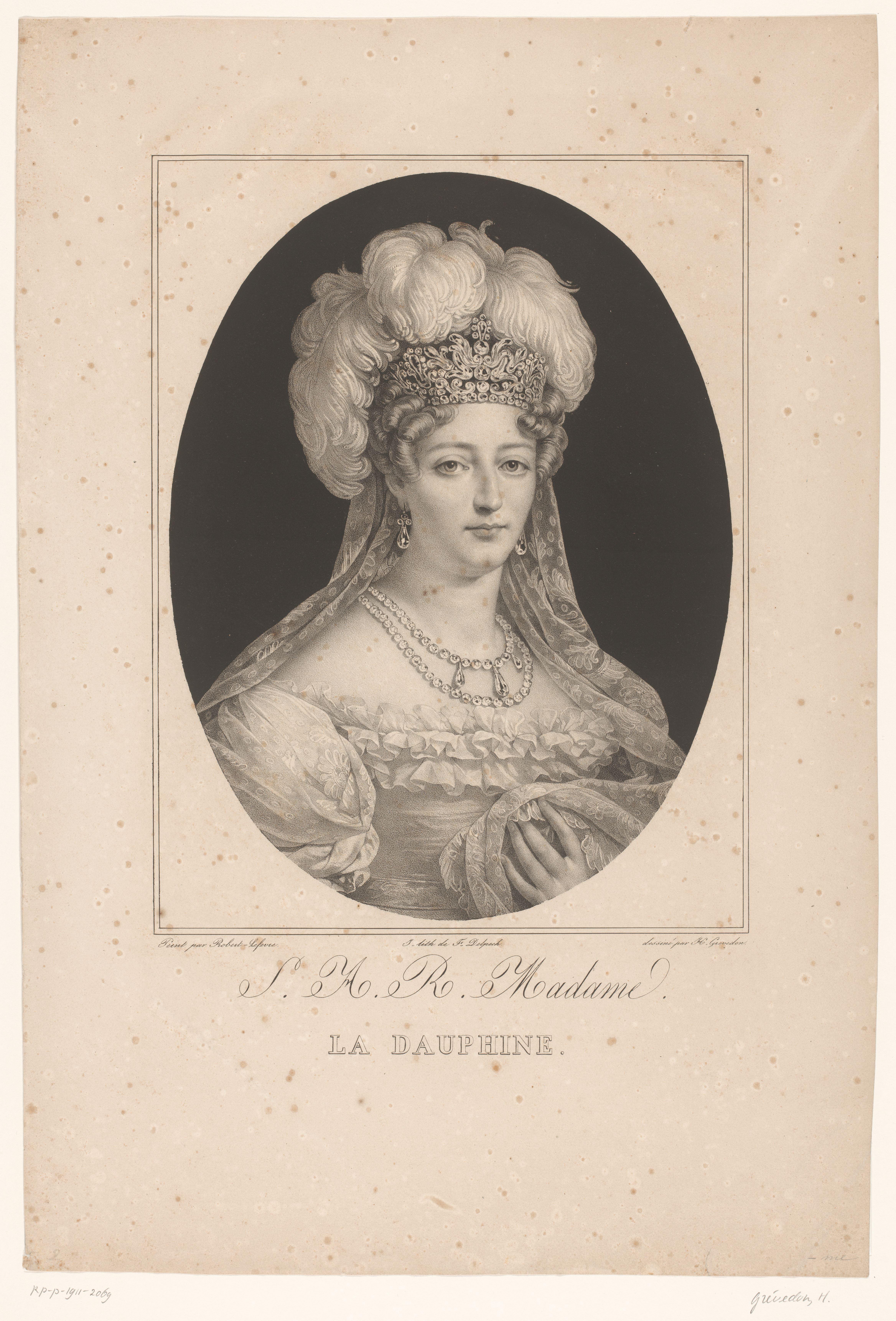 Portret van Marie Thérèse Charlotte van Frankrijk