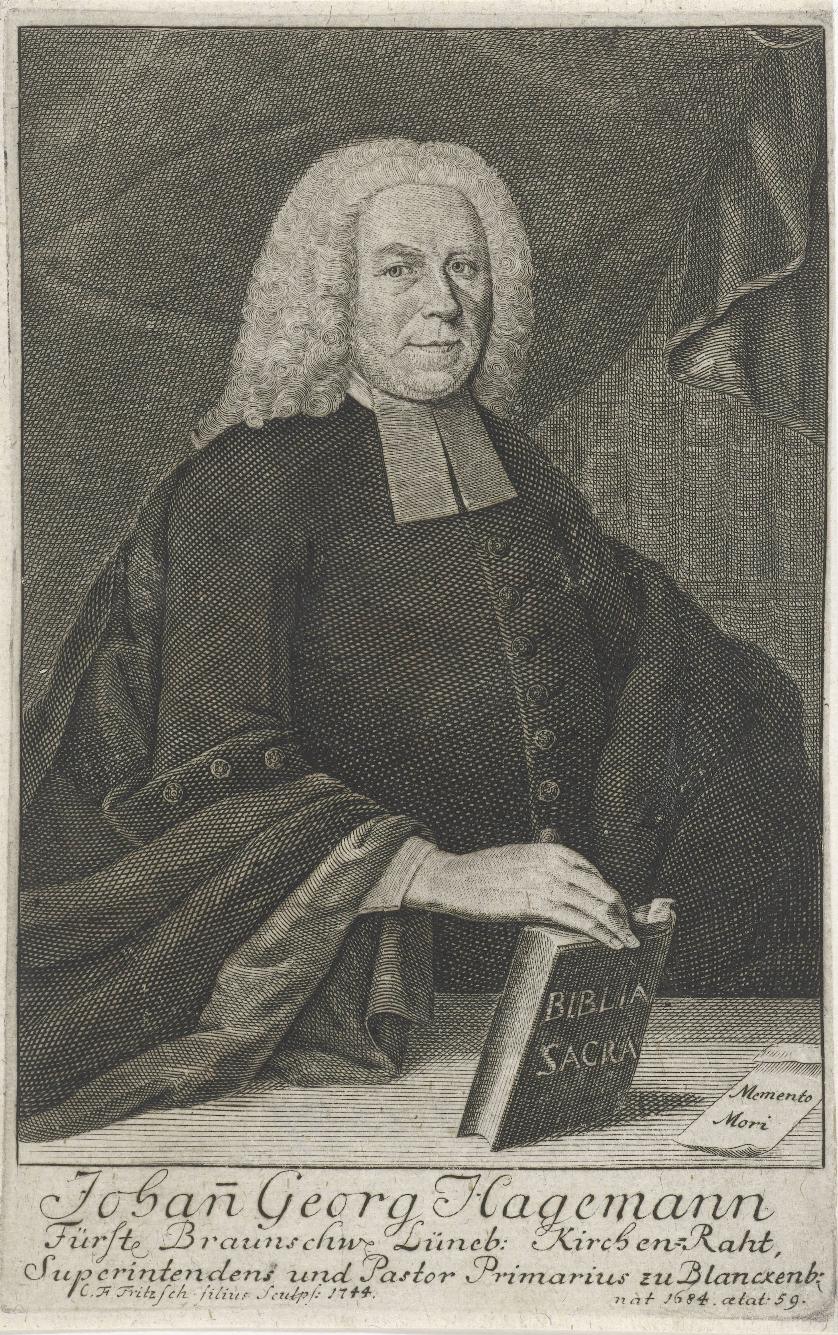 Portret van Johan Georg Hagemann