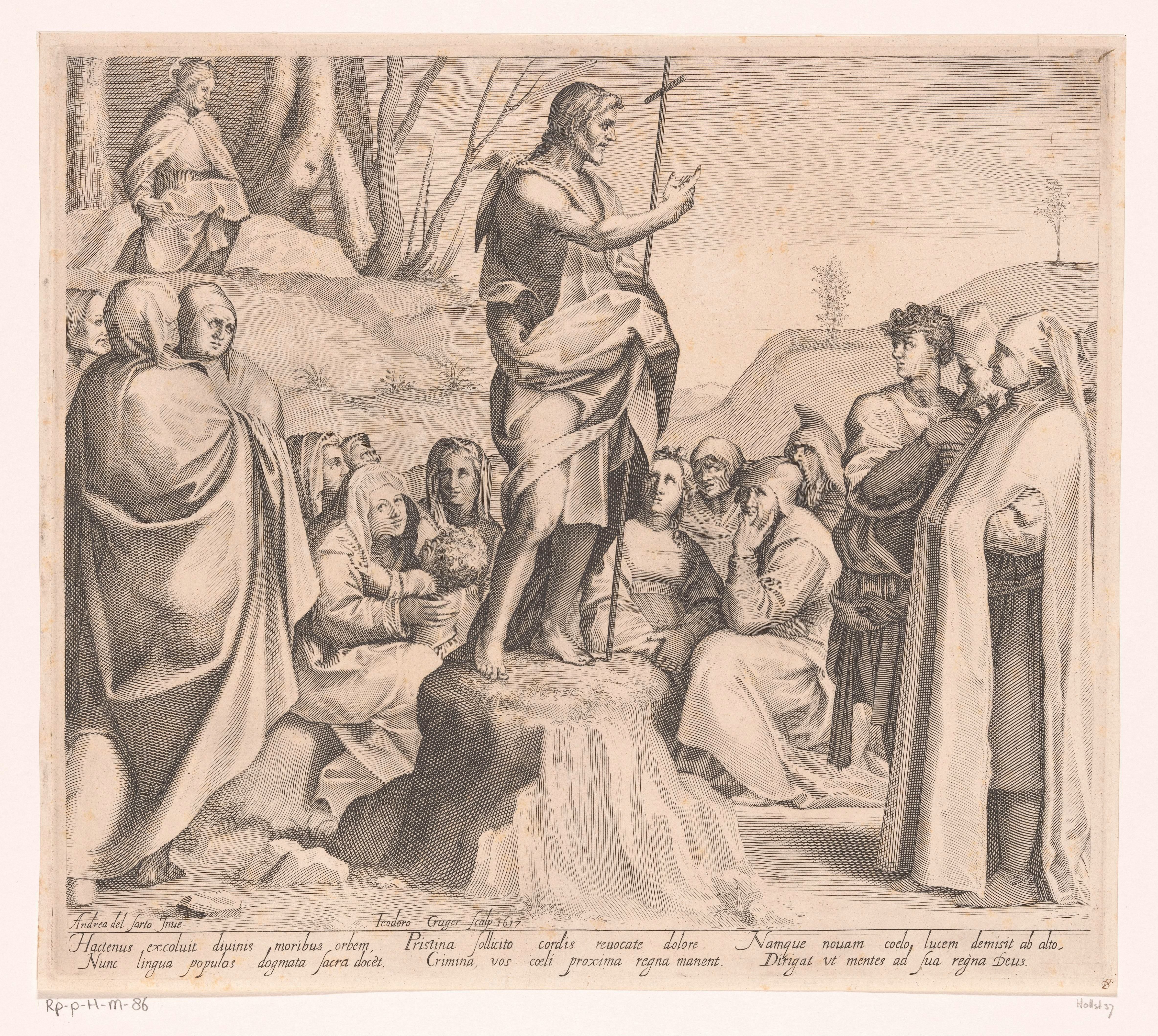Johannes de Doper predikt tot de menigte