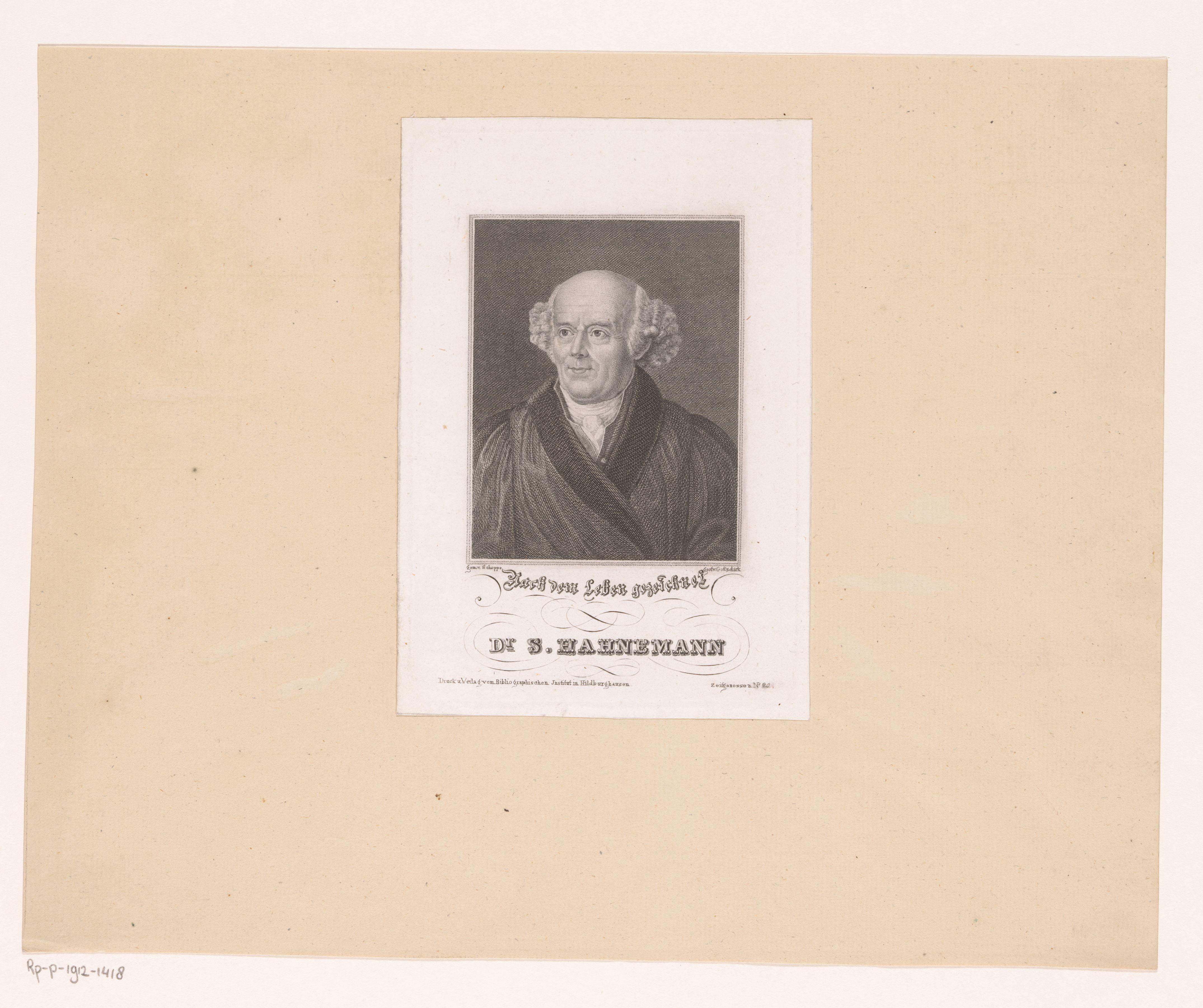 Portret van Samuel Hahnemann