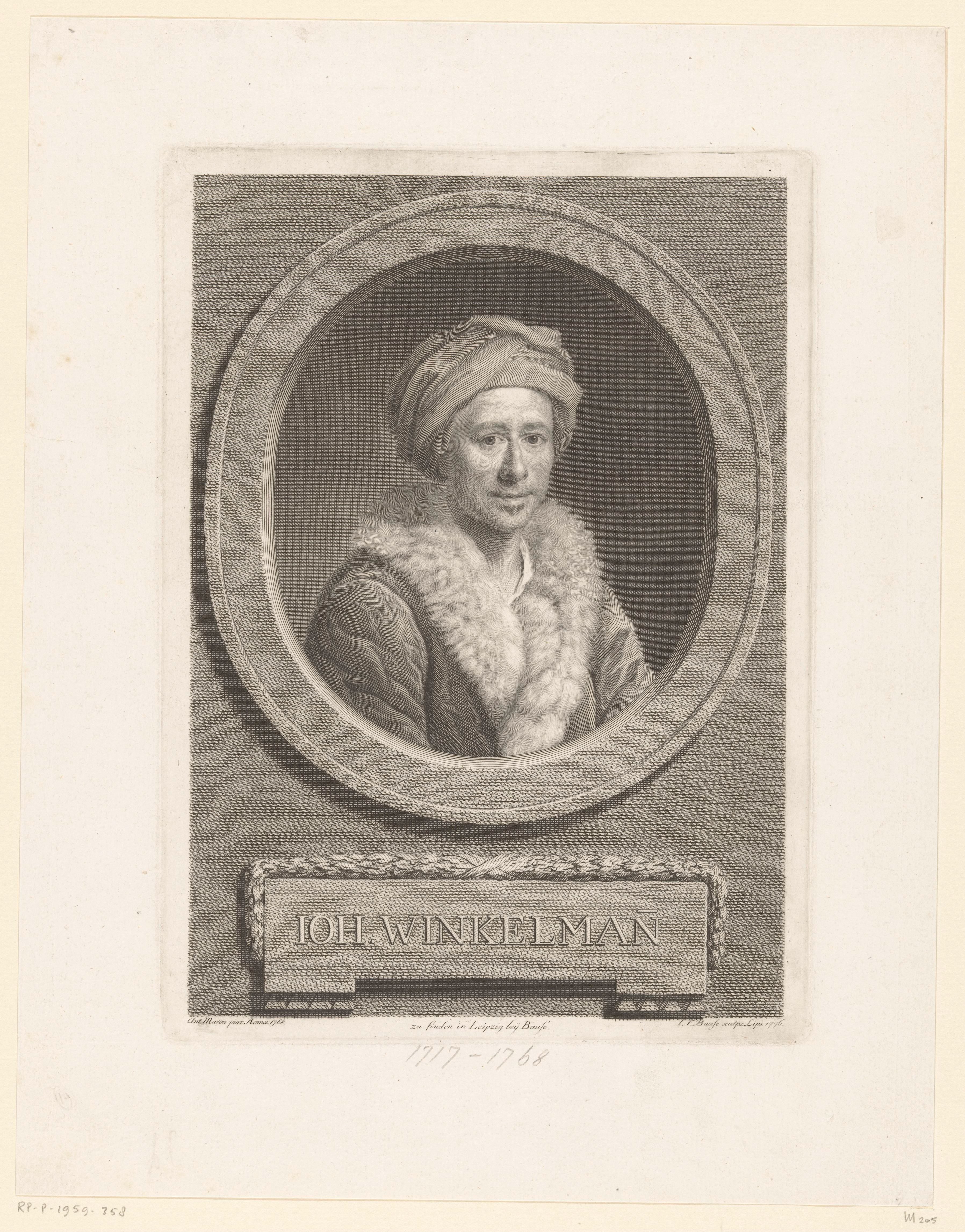 Portret van Johann Joachim Winckelmann