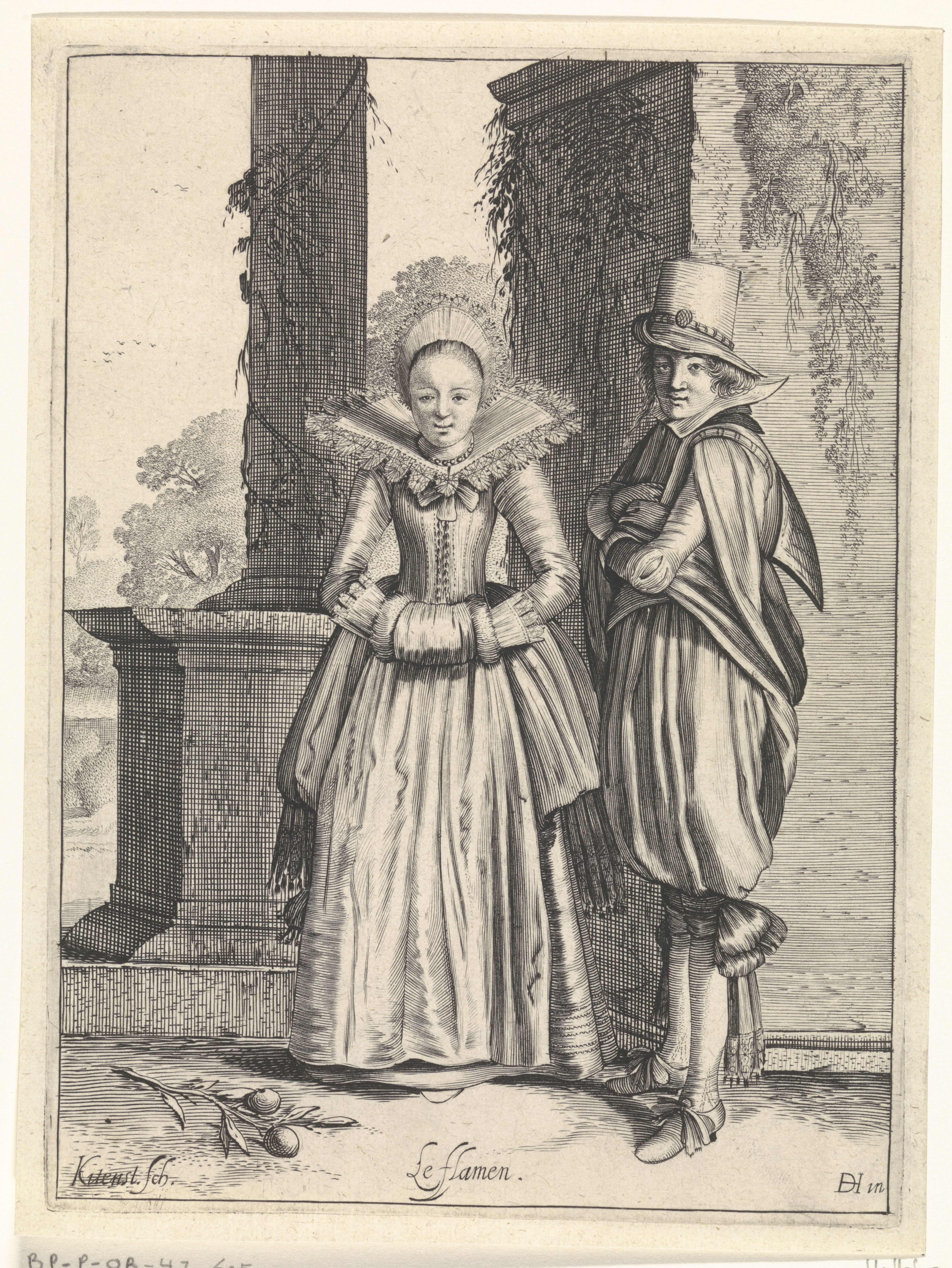 Elegant paar in Vlaamse kleding