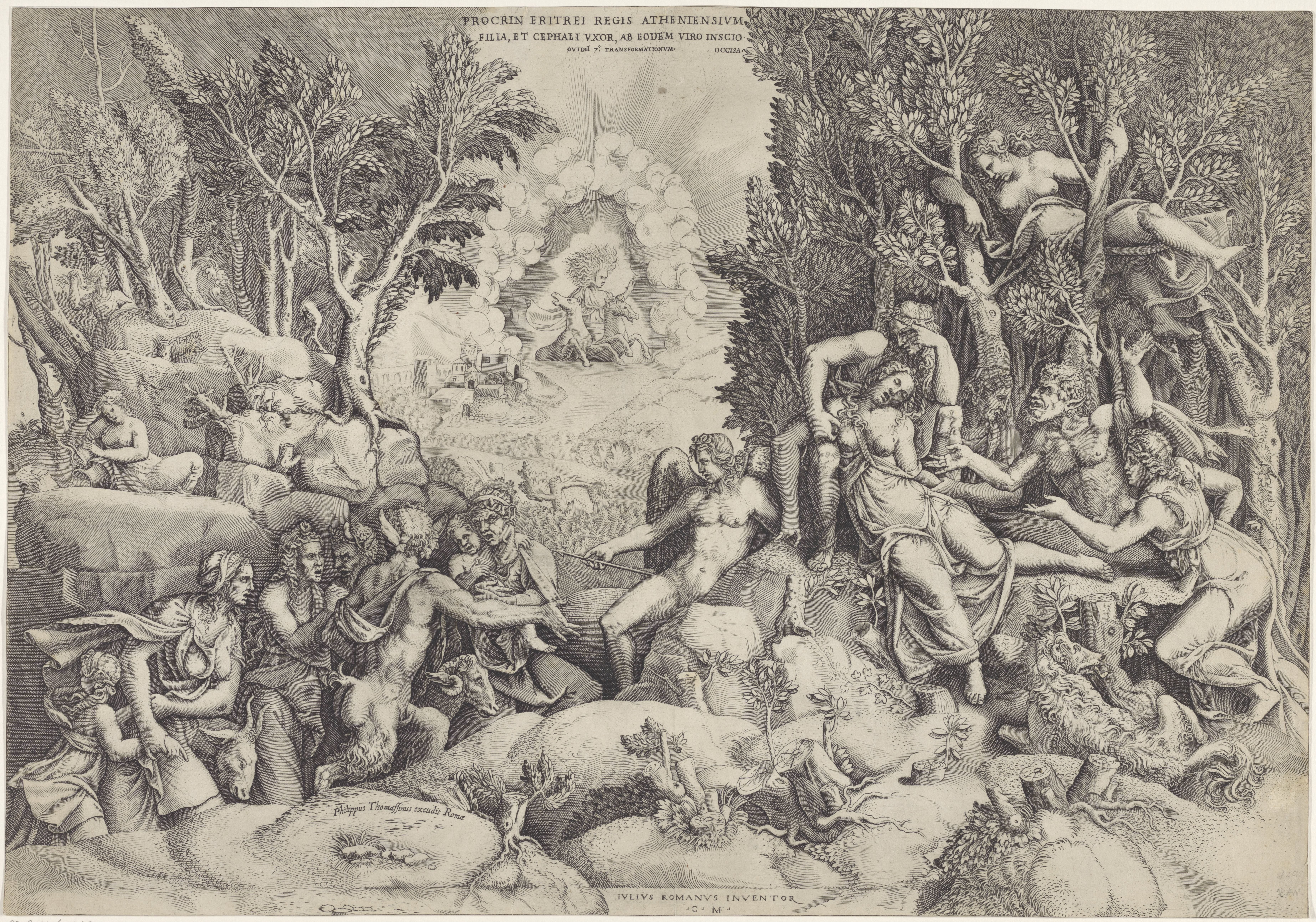 Cephalus en de Bosgoden beweenen de dood van Procris