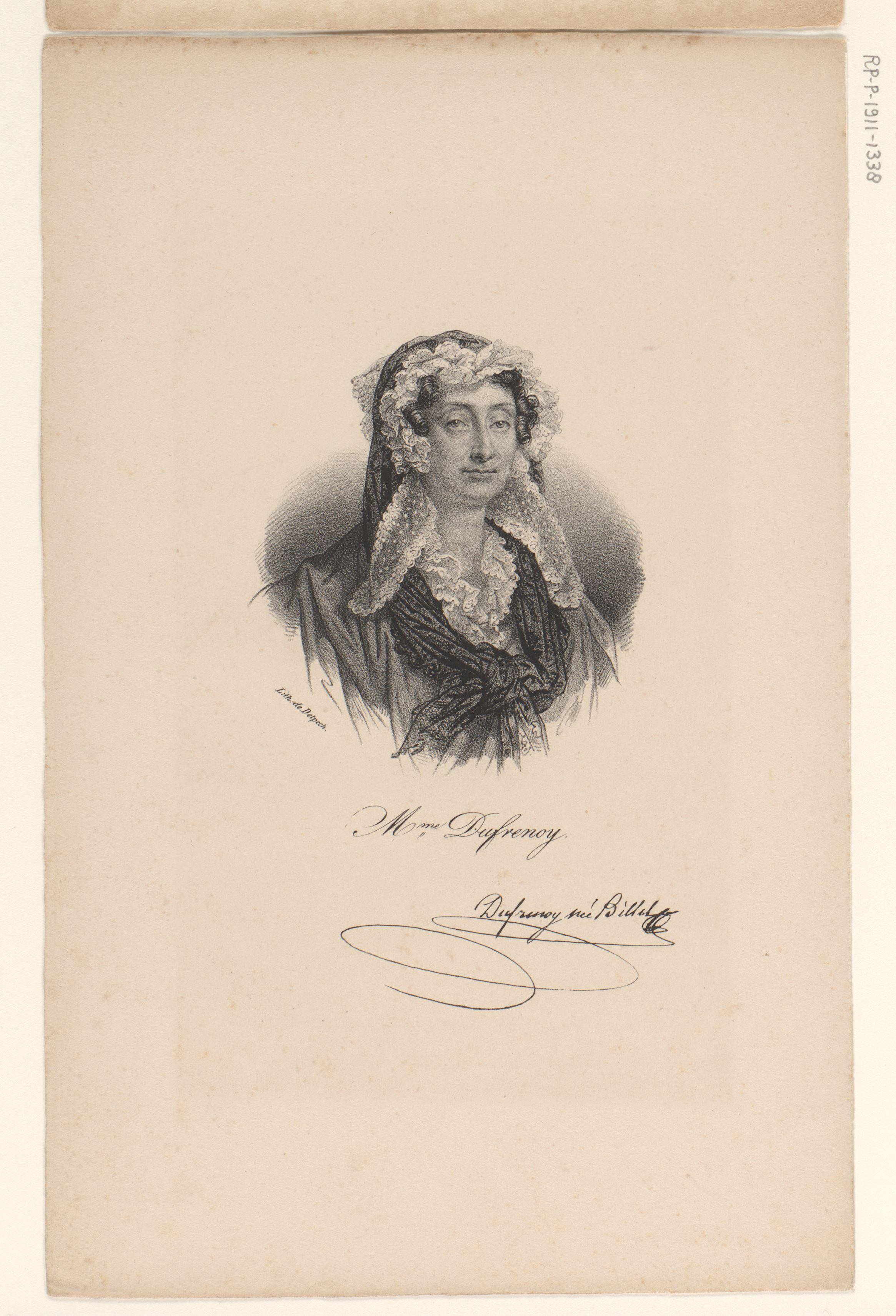 Portret van Adélaïde-Gillette Dufrénoy