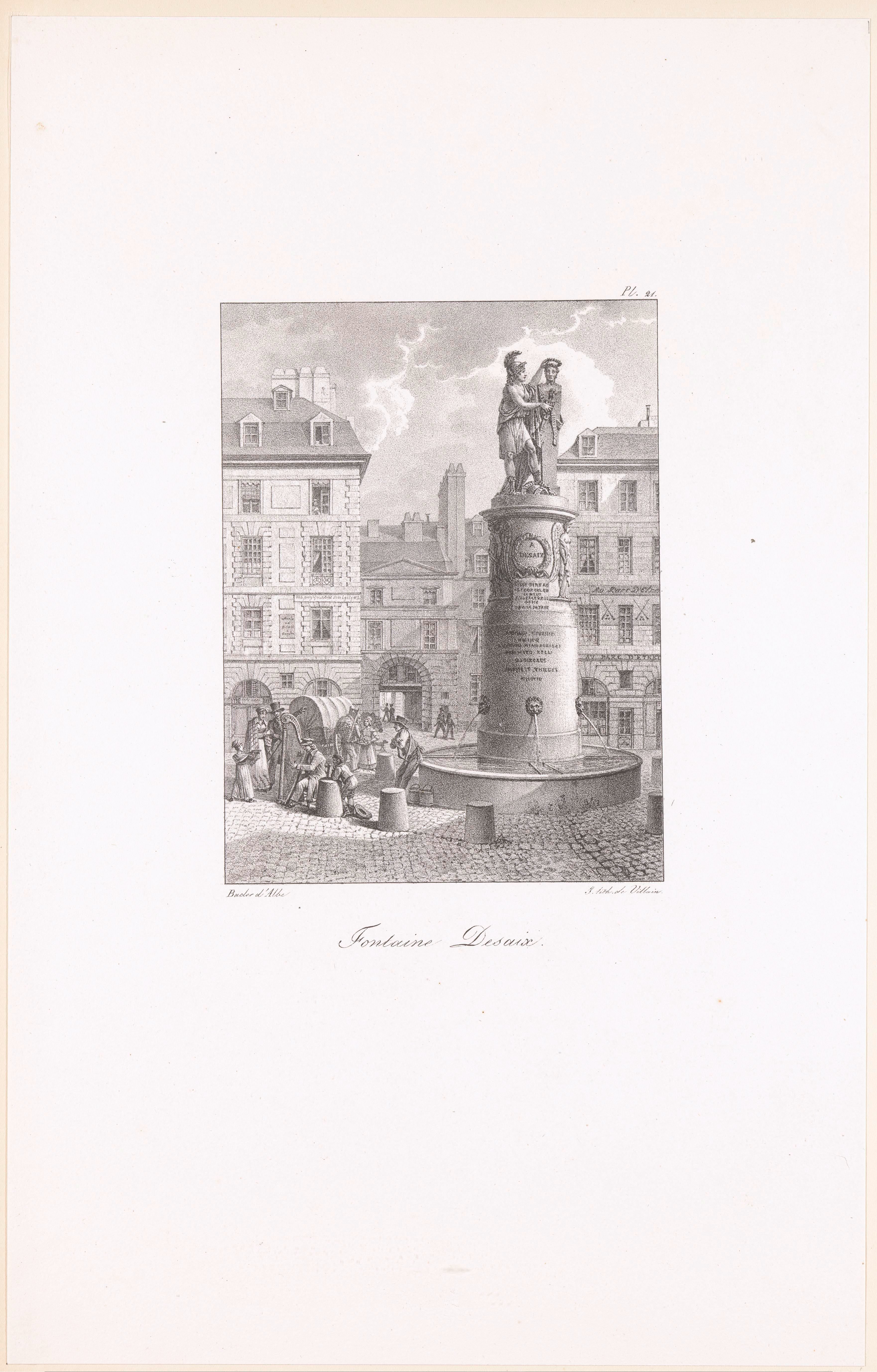 Zicht op de Fontaine Desaix in Parijs