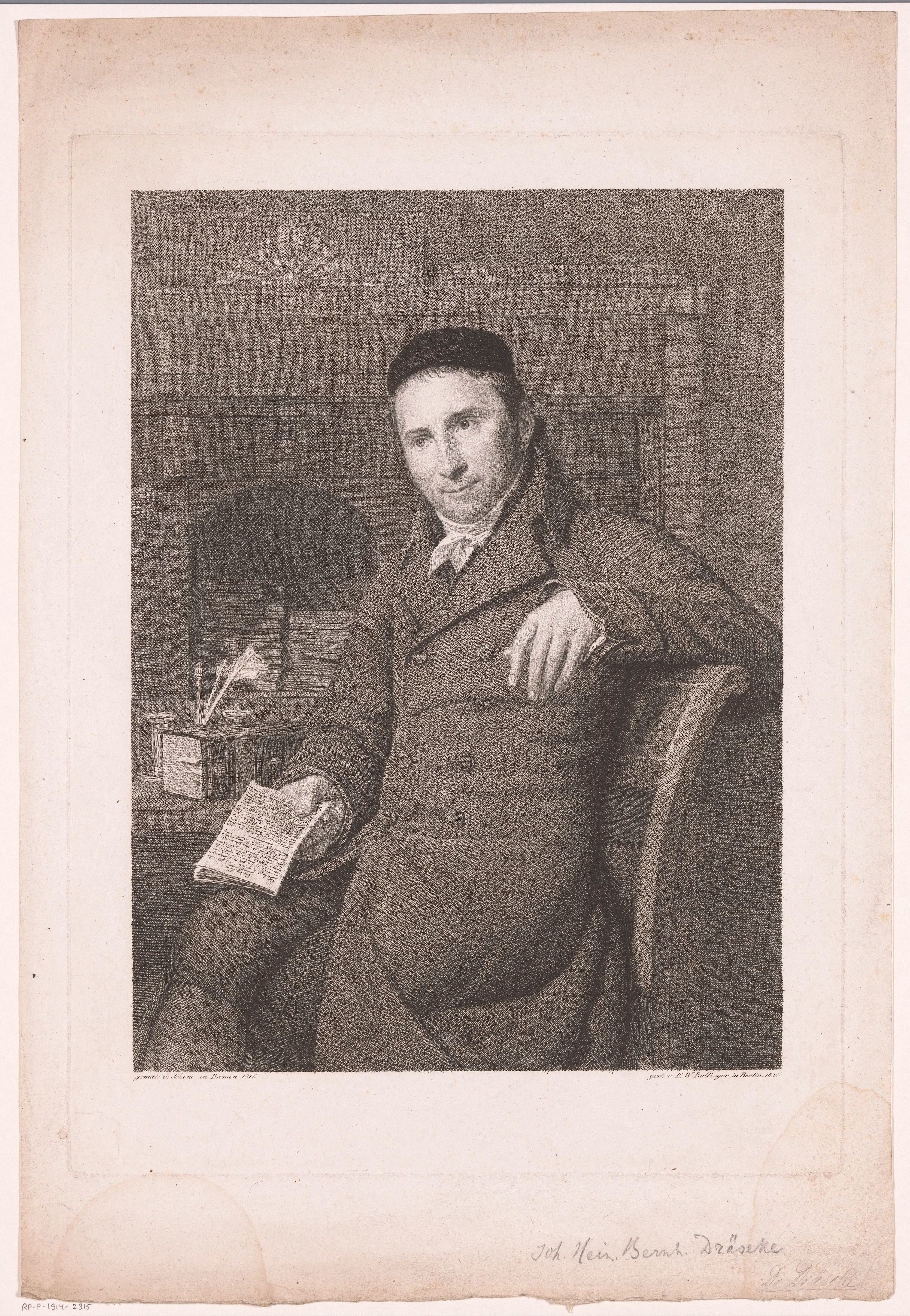 Portret van Johann Heinrich Bernhard Dräseke