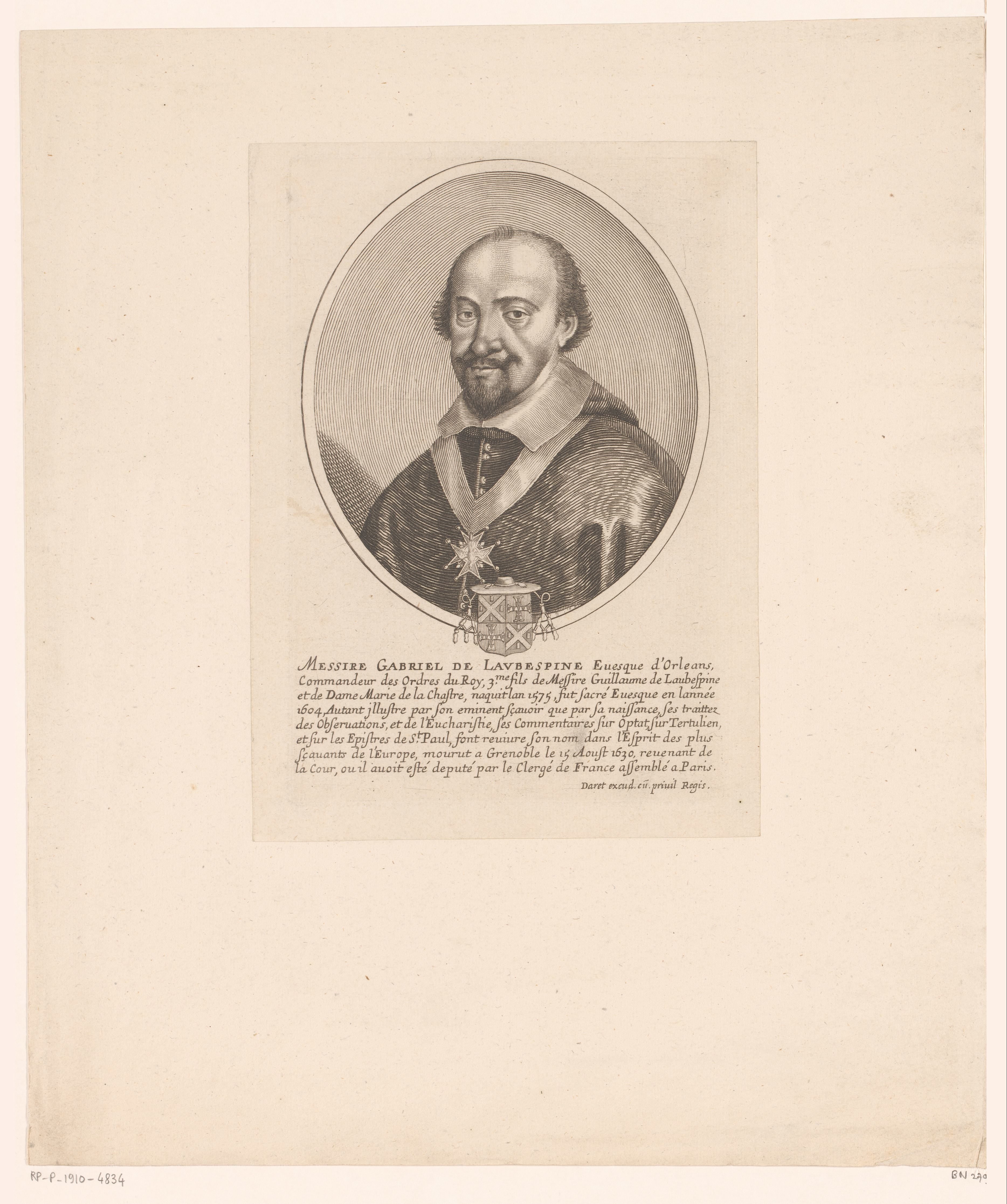 Portret van Gabriel de L'Aubespine