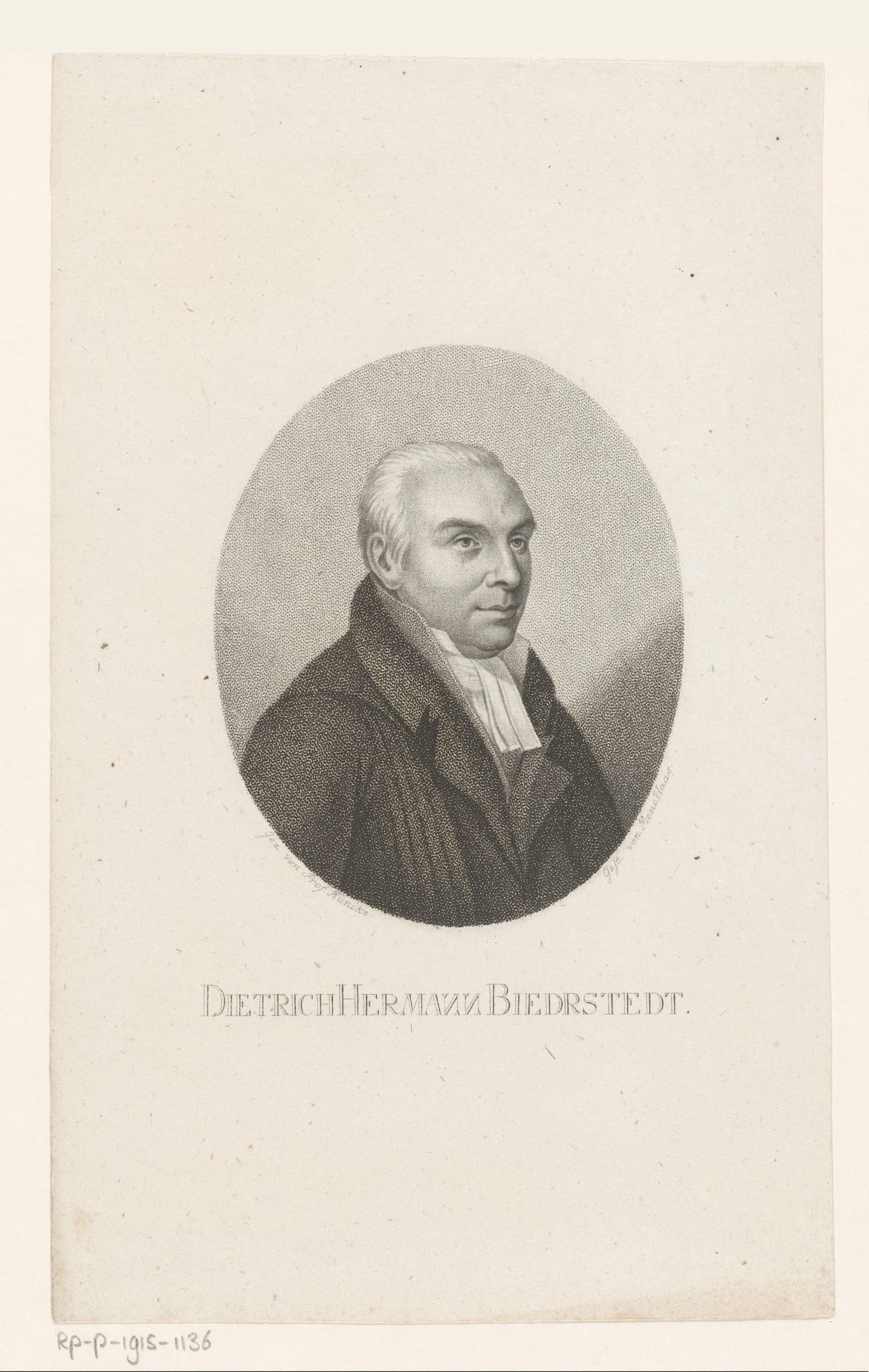 Portret van Diederich Hermann Biederstedt
