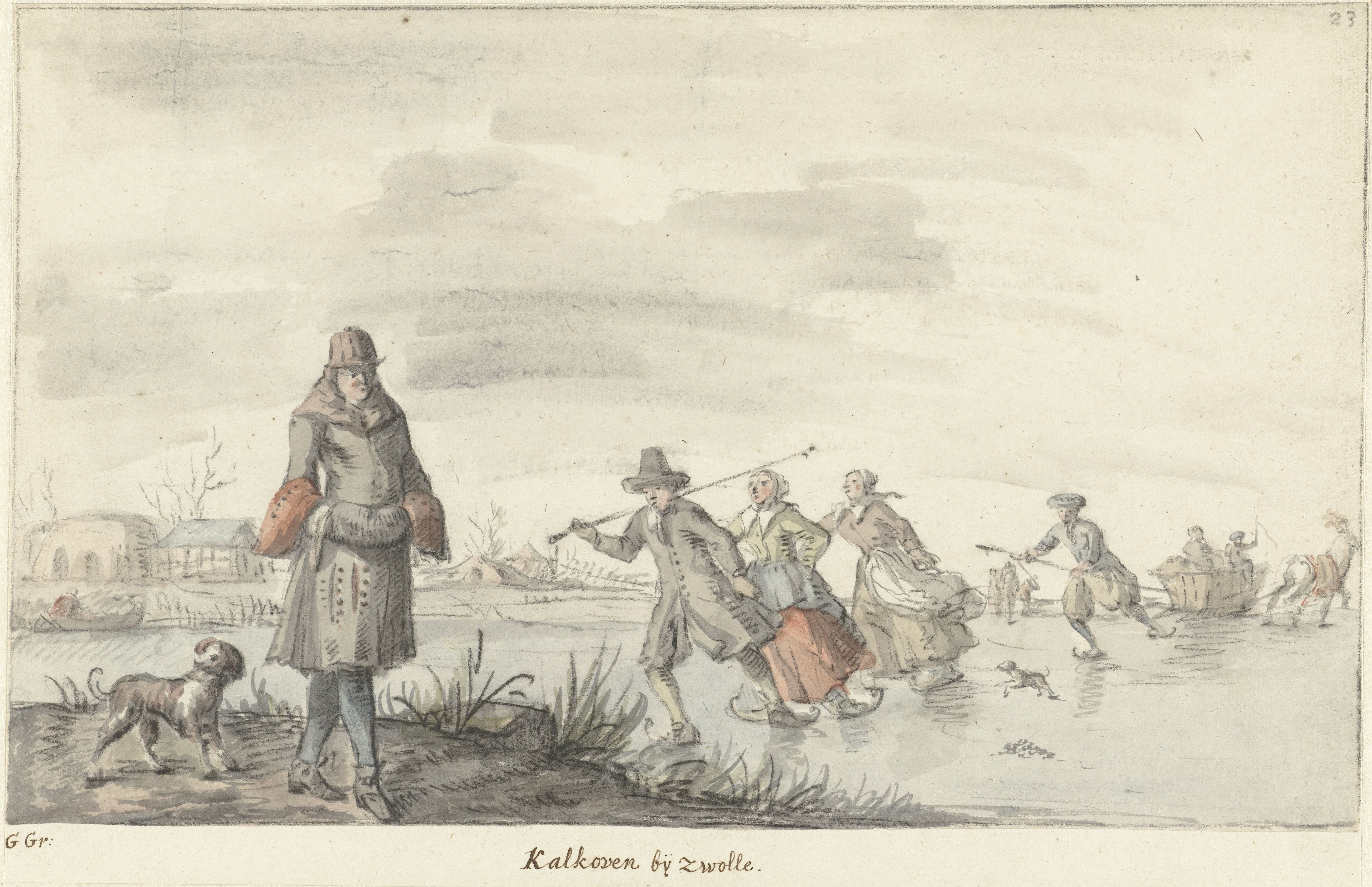 Wintergezicht bij de kalkoven te Zwolle