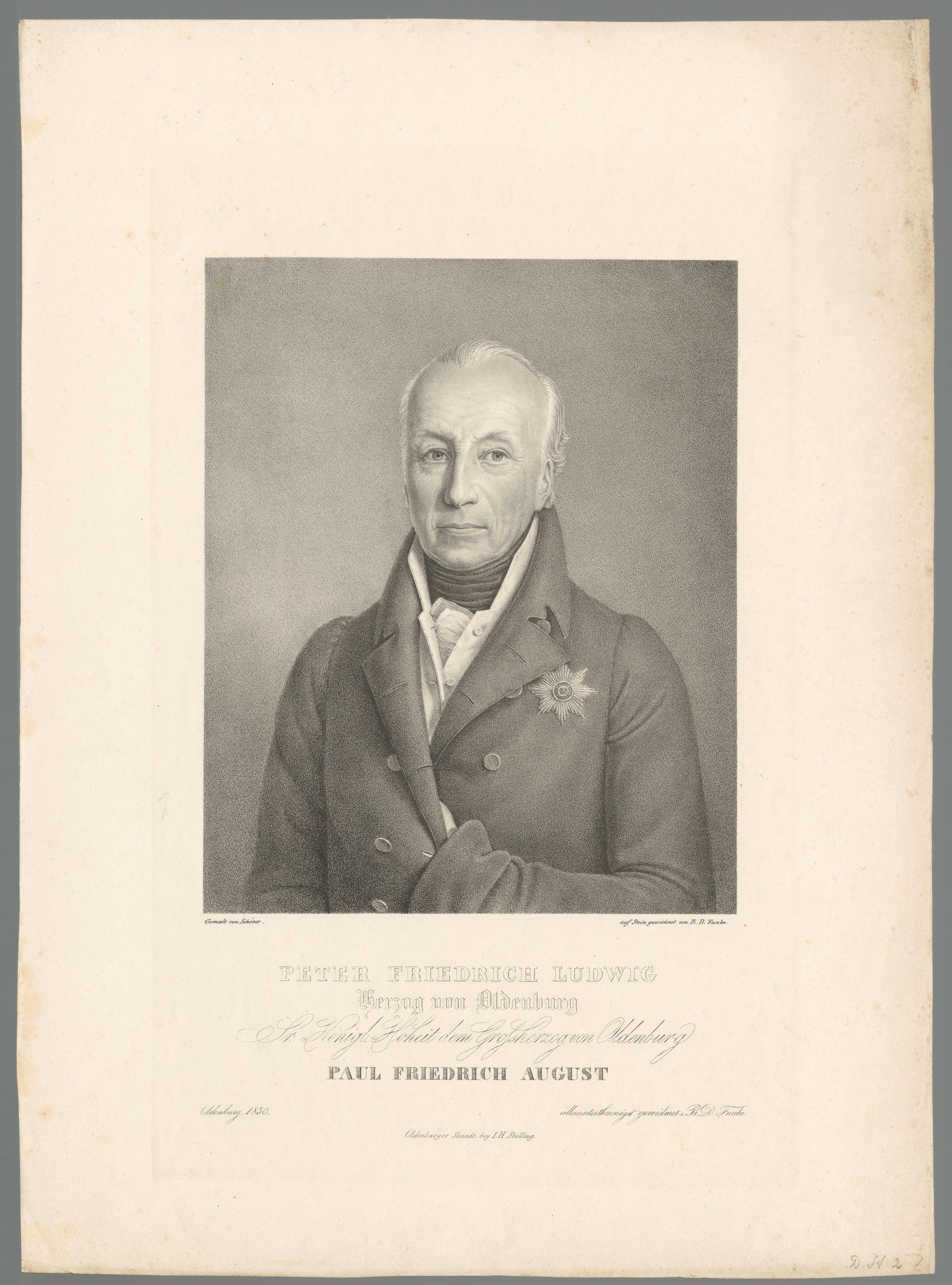 Portret van Peter Friedrich Ludwig von Oldenburg
