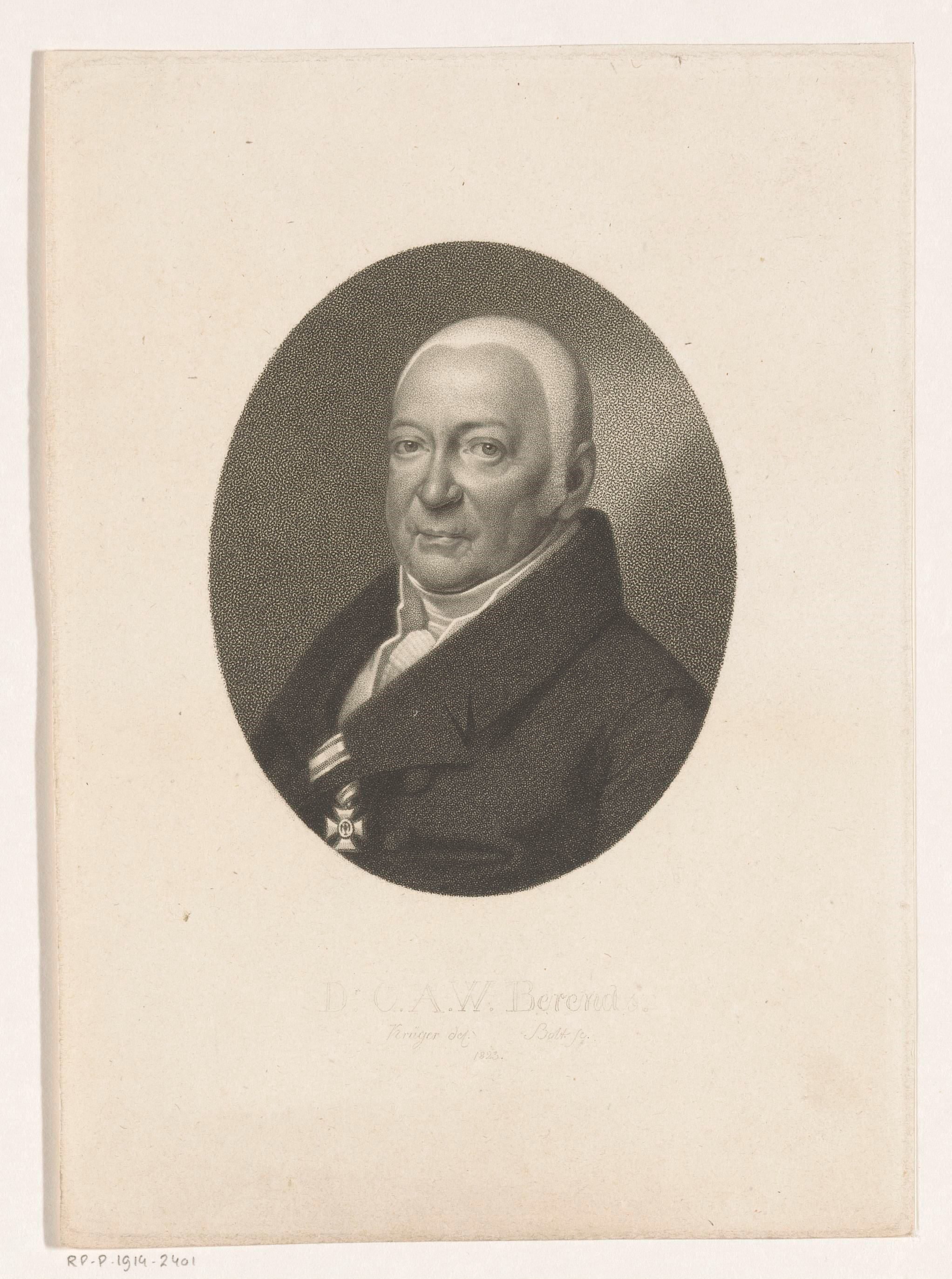 Portret van Karl August Wilhelm Berends