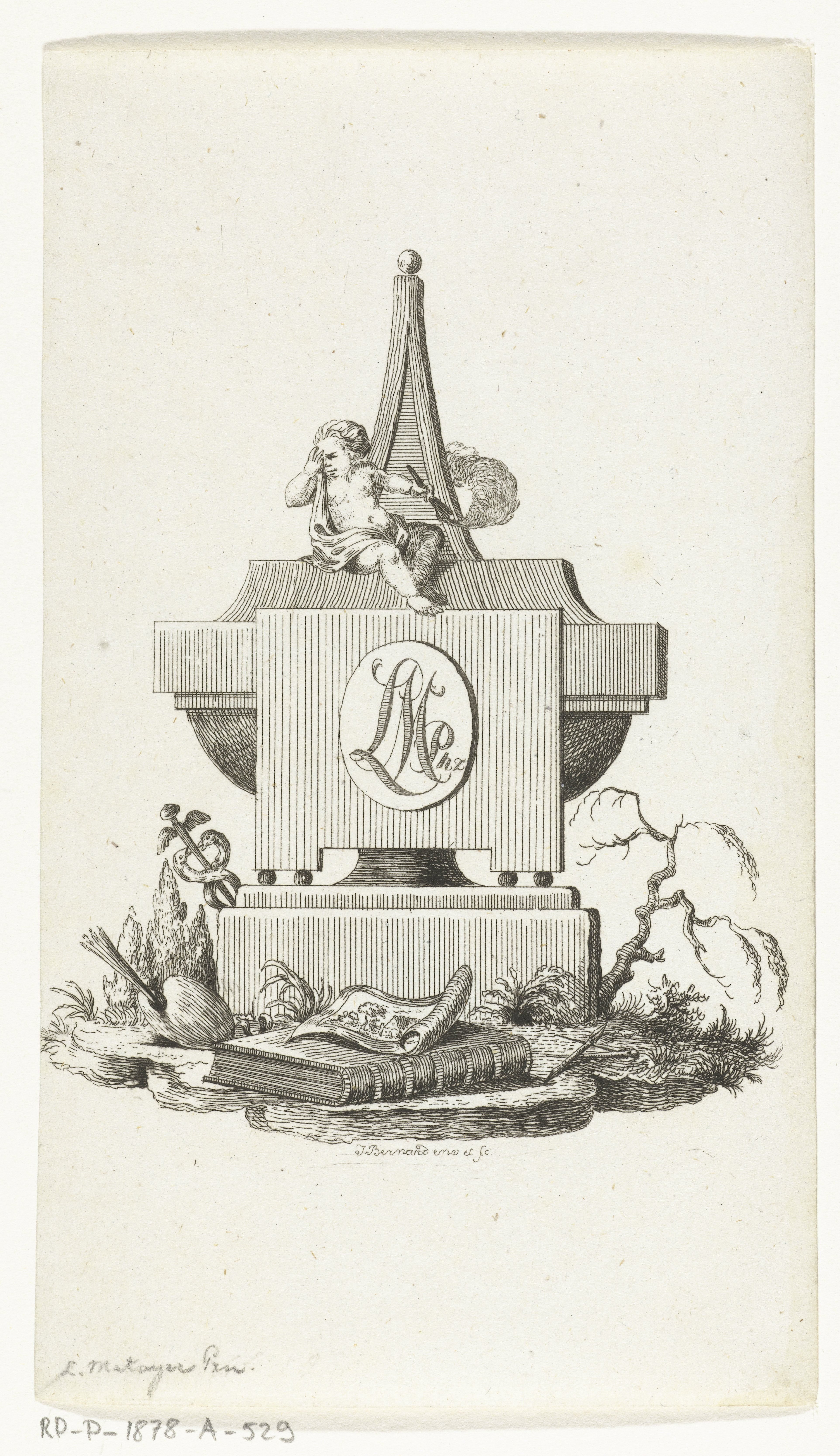 Grafmonument met treurende engel