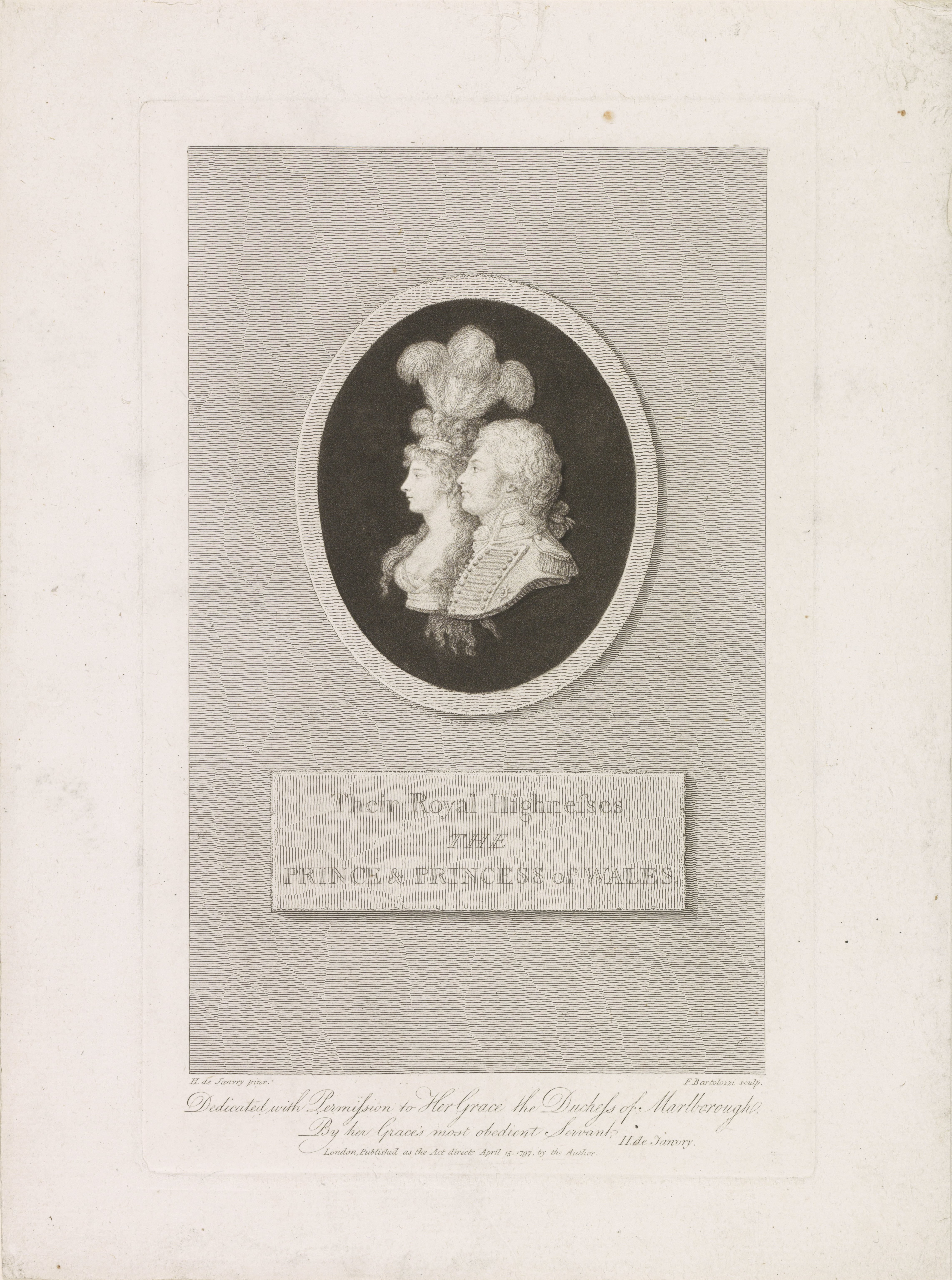 Dubbelportret van prins George en prinses Caroline