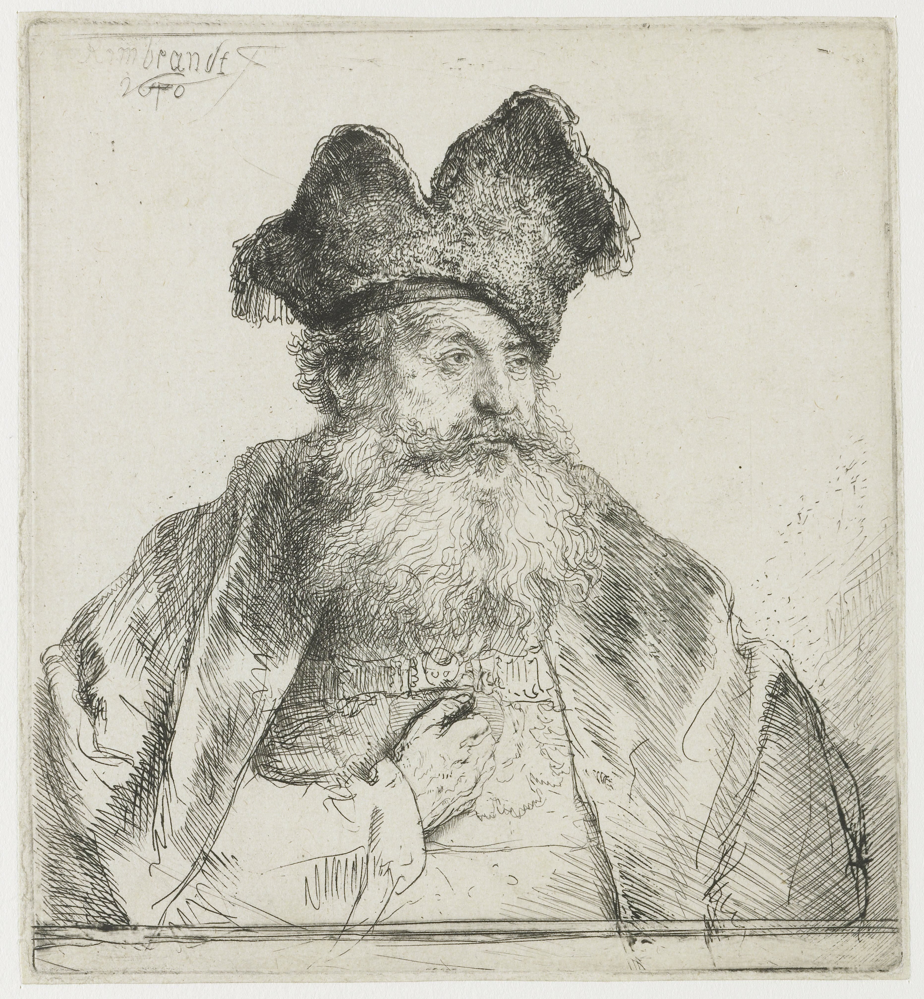 Old man with a divided fur cap