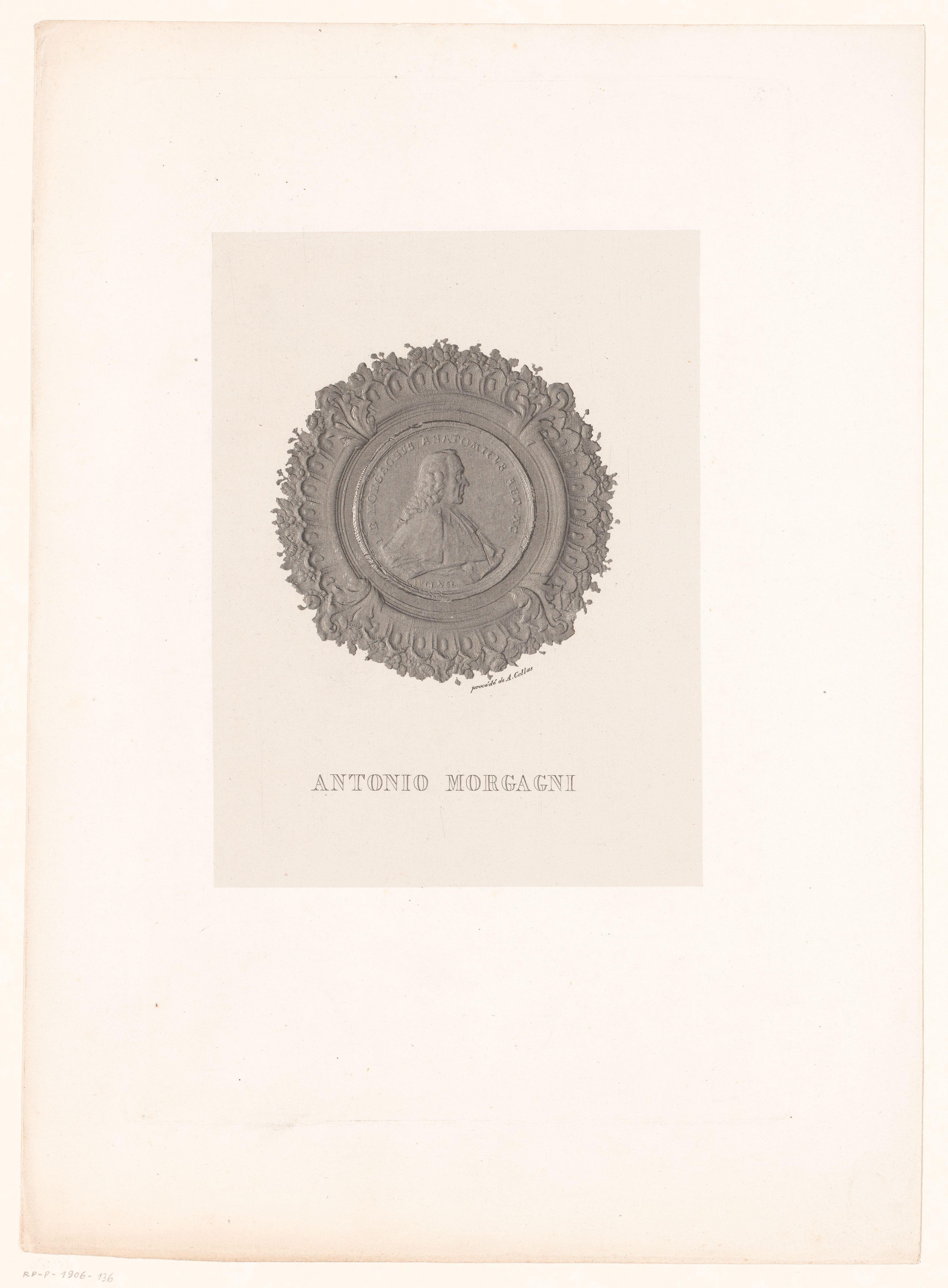 Medaille met portret van Antonio Morgagni