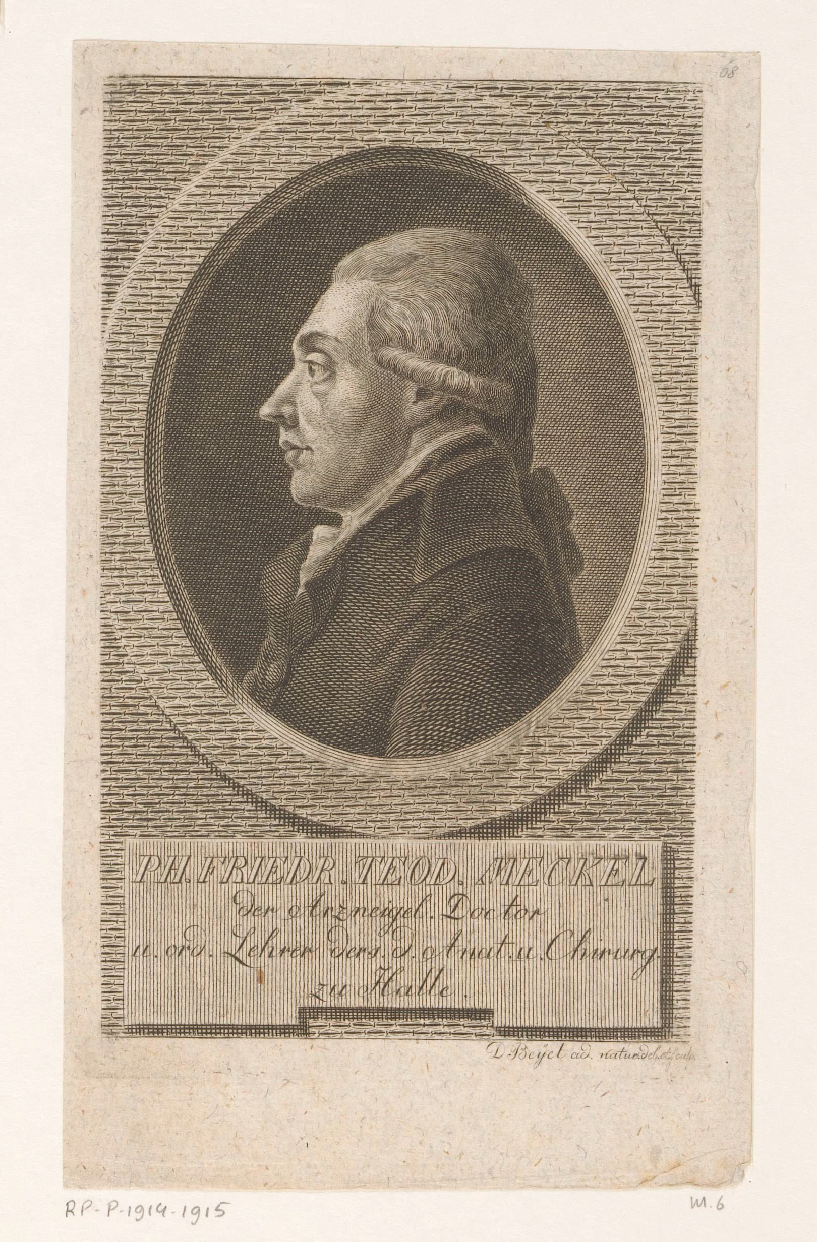 Portret van Philipp Friedrich Theodor Meckel
