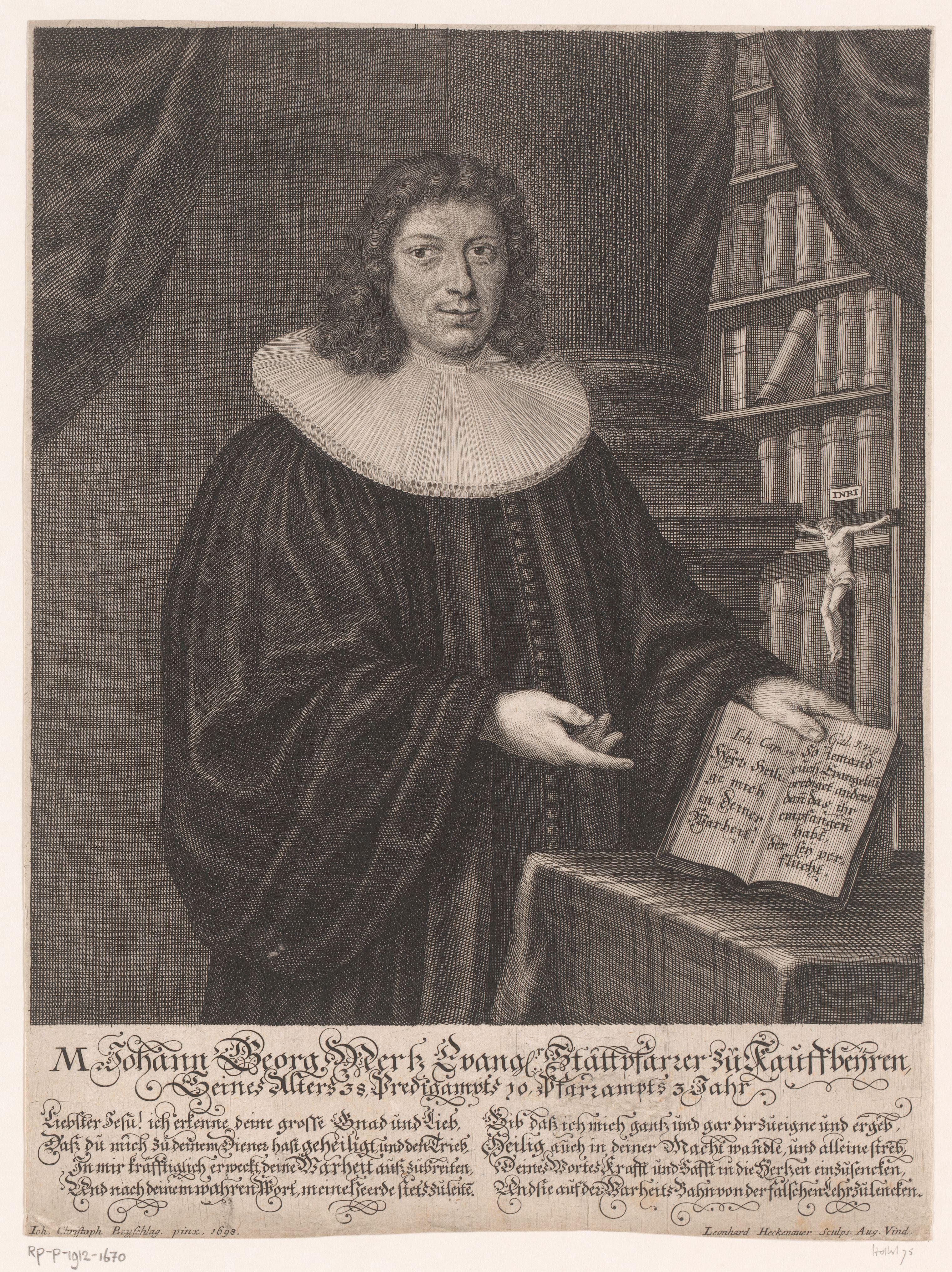 Portret van Johann Georg Mertz op 38-jarige leeftijd