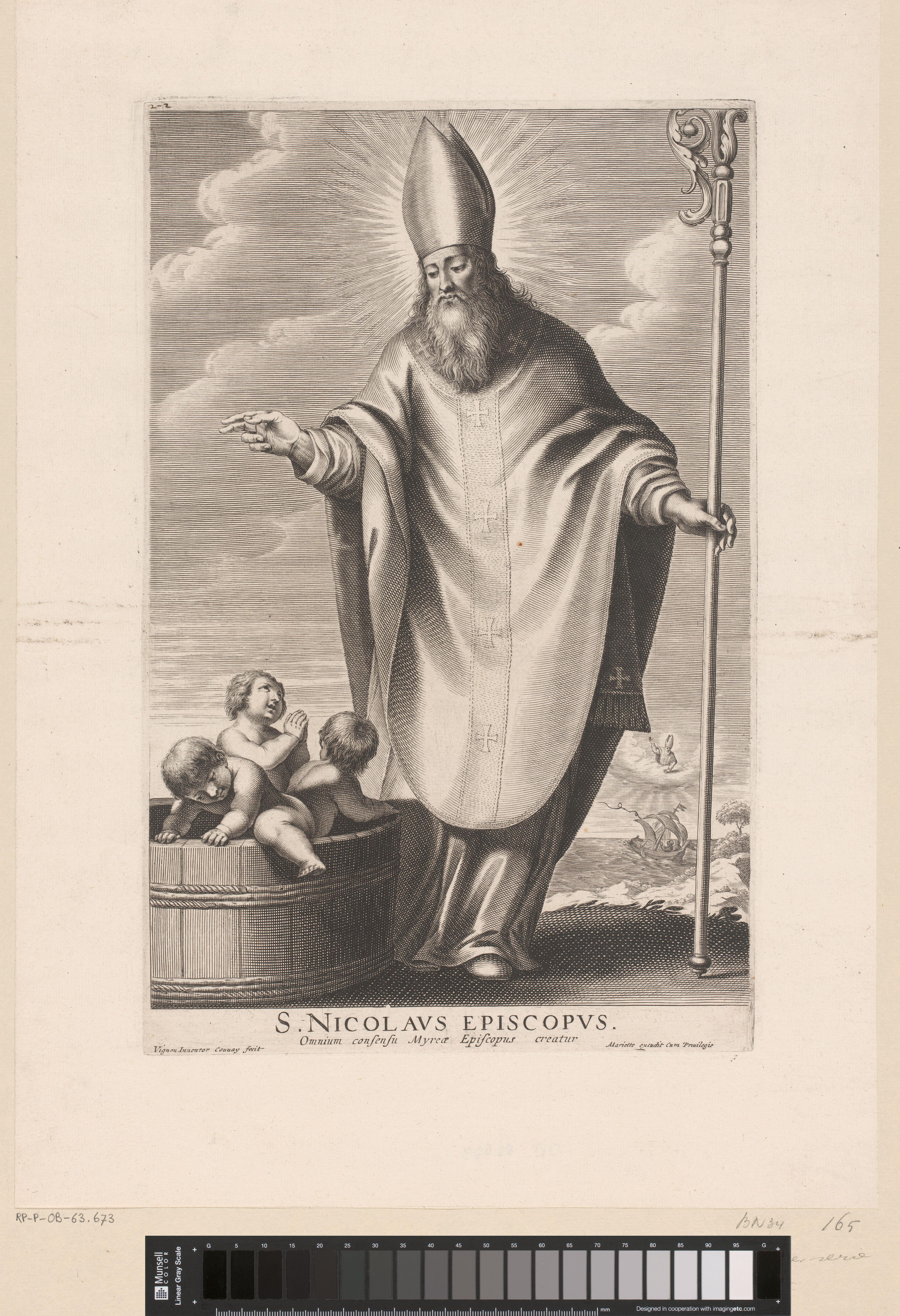 Heilige Nicolaas van Myra met drie kinderen in een vat