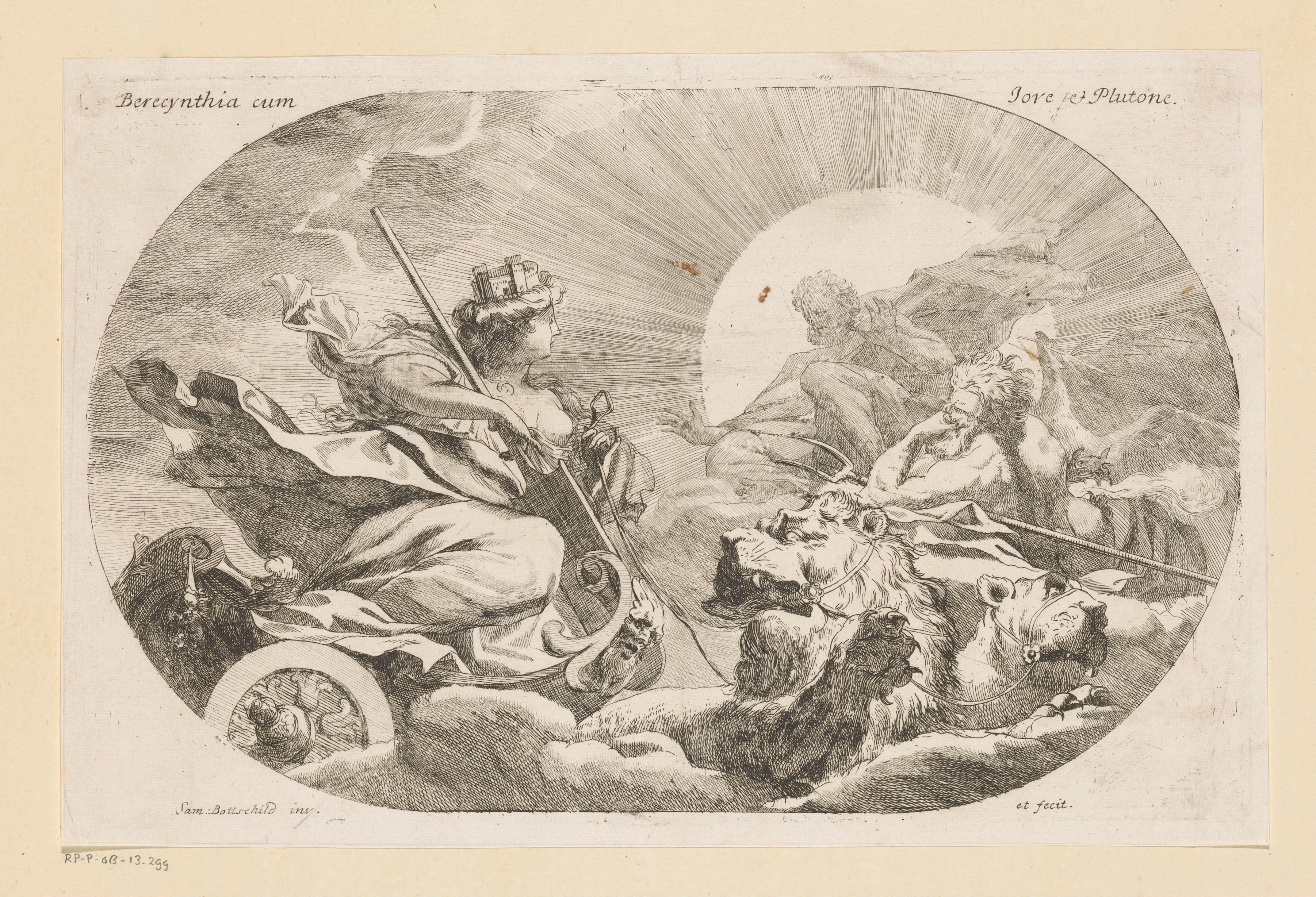 Berecynthia (Cybele) met Jupiter en Pluto