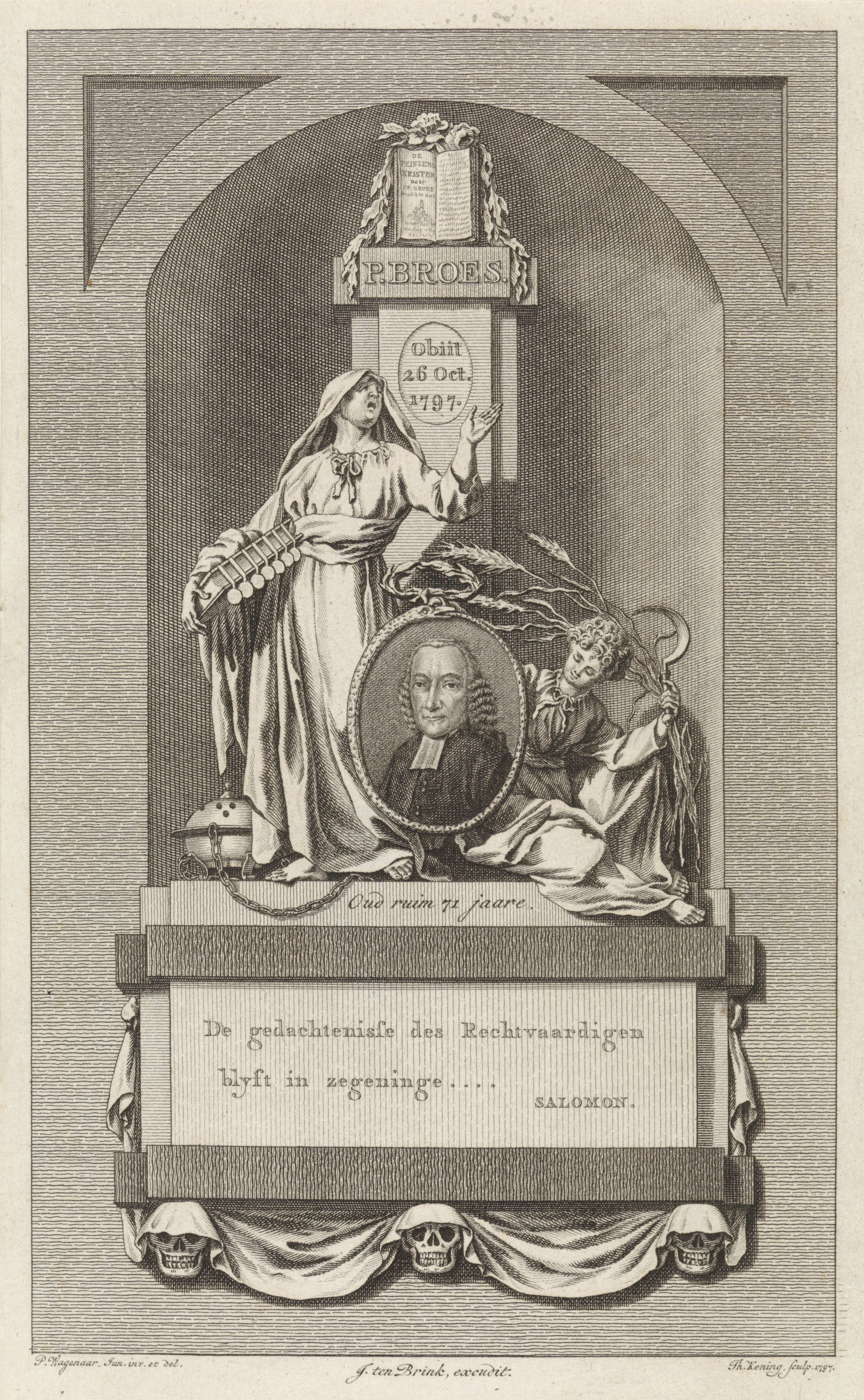 Allegorisch grafmonument voor Petrus Broes