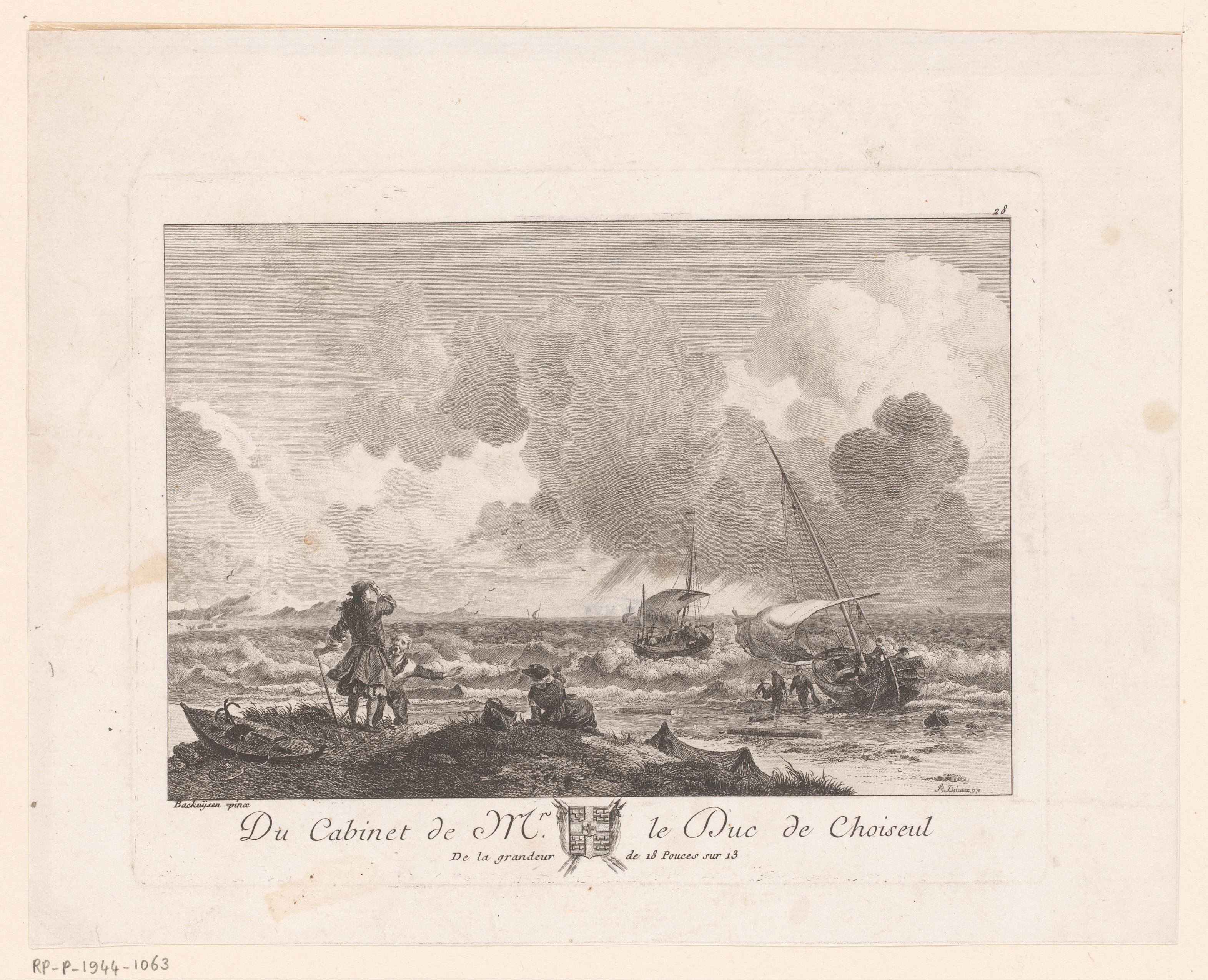 Kustlandschap bij storm