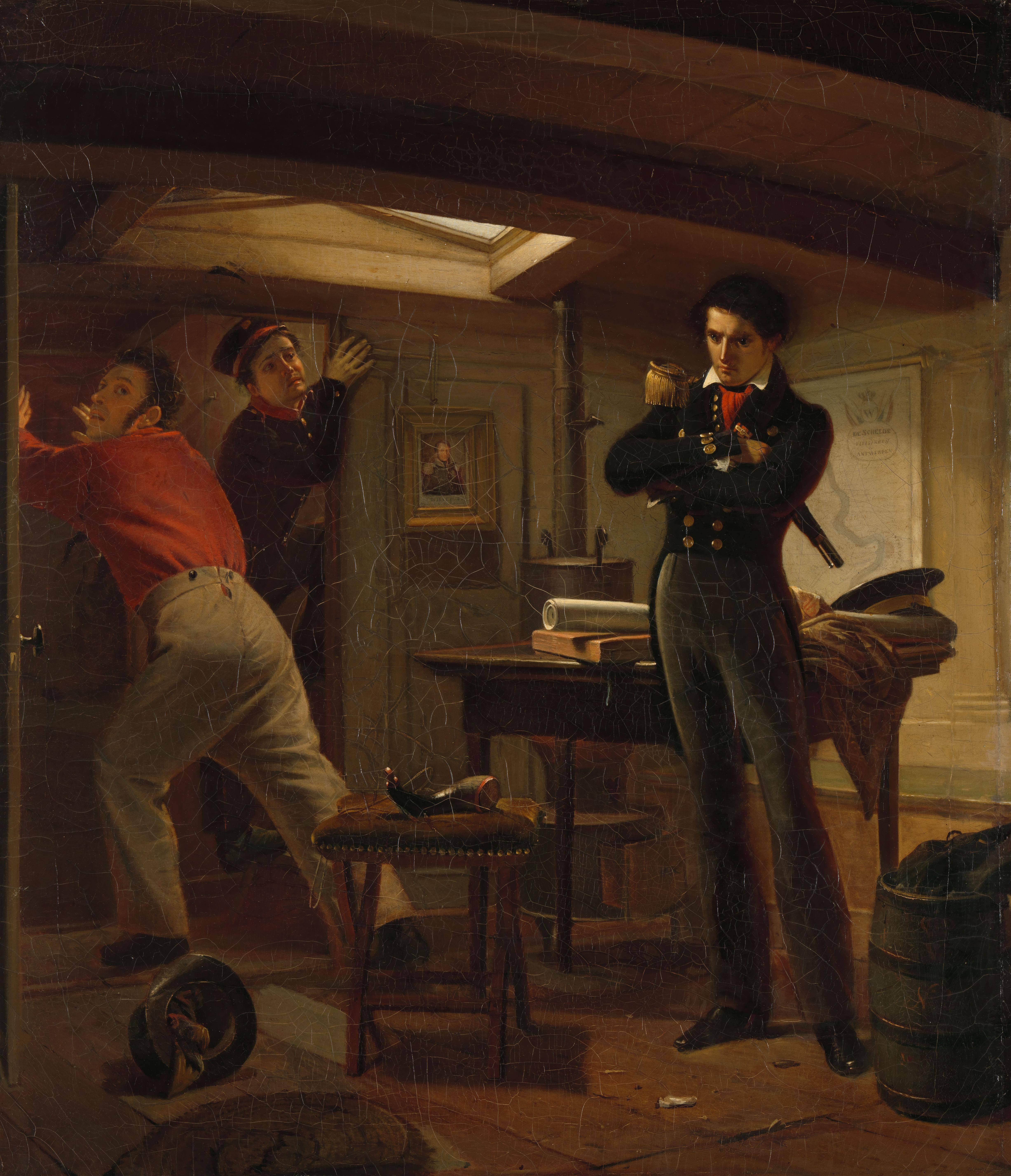 Jan van Speijk Debating whether to Set Fire to the Gunpowder