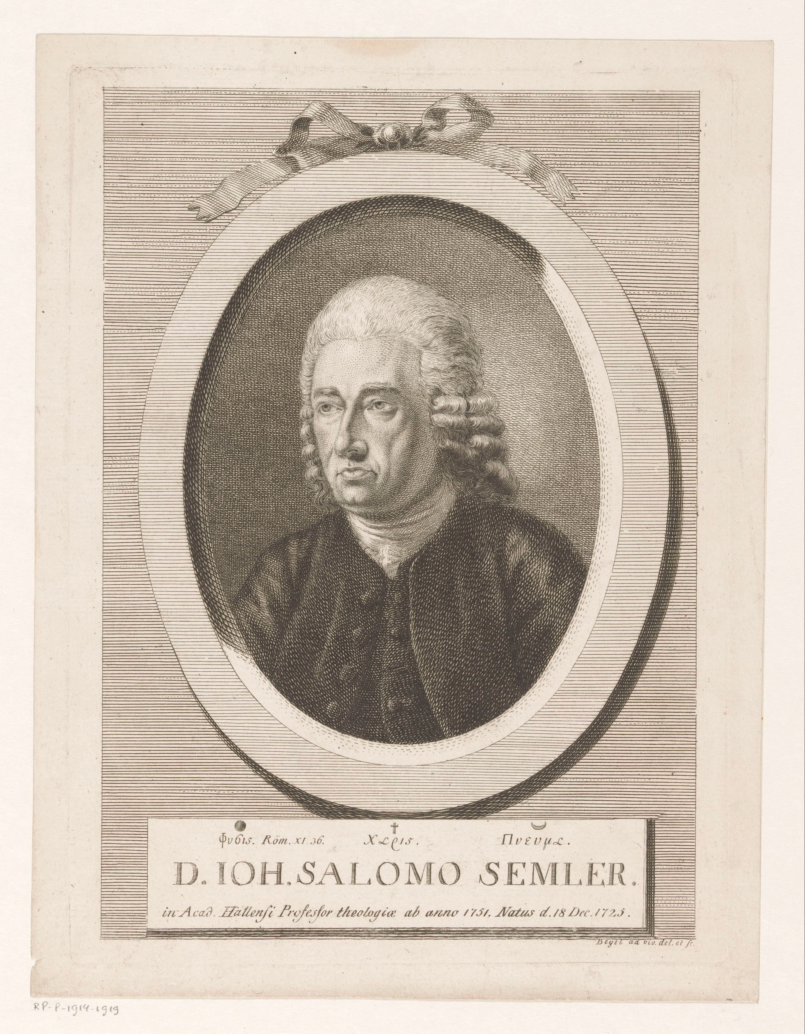 Portret van Johann Salomo Semler