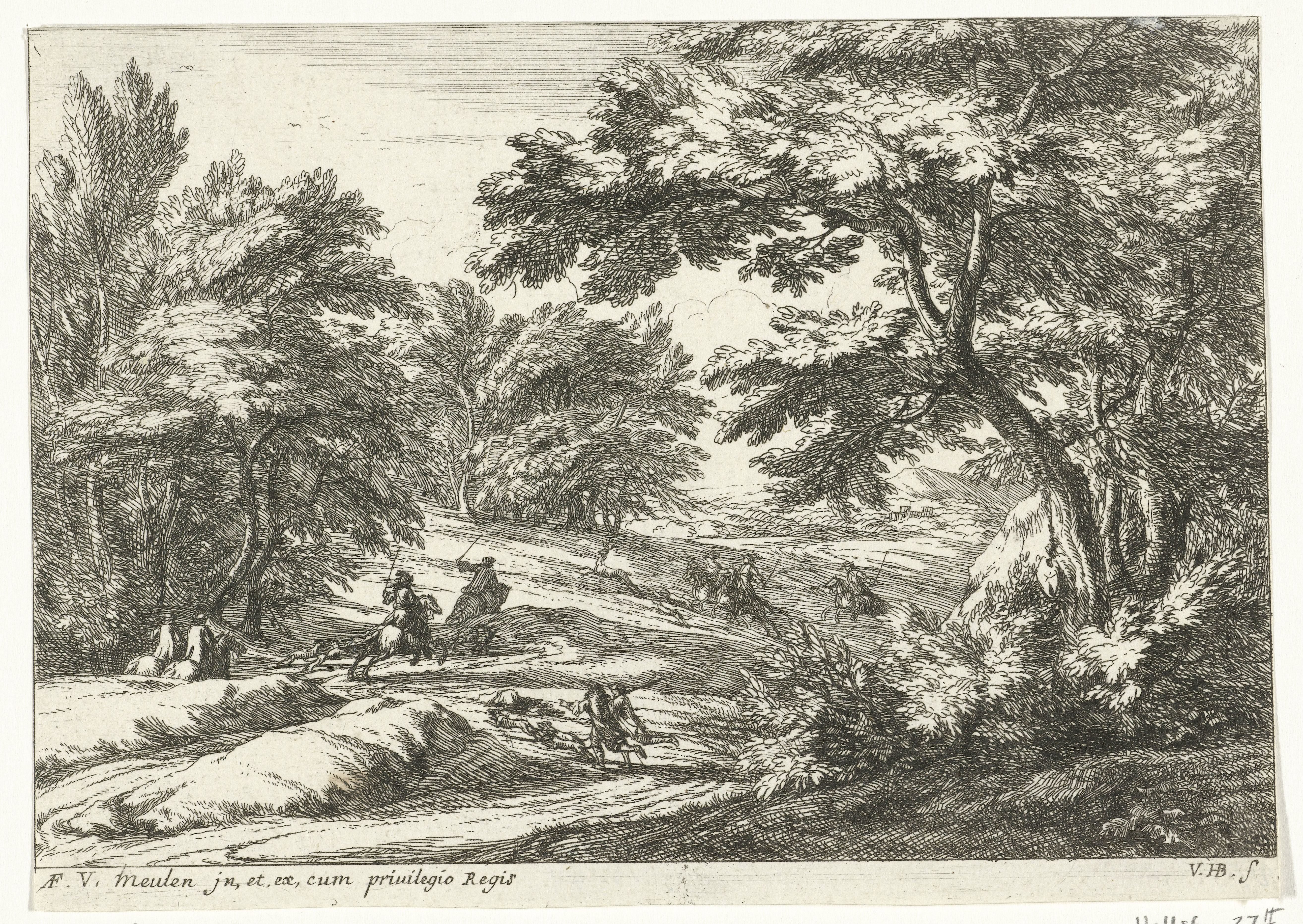 Landschap met jachttafereel