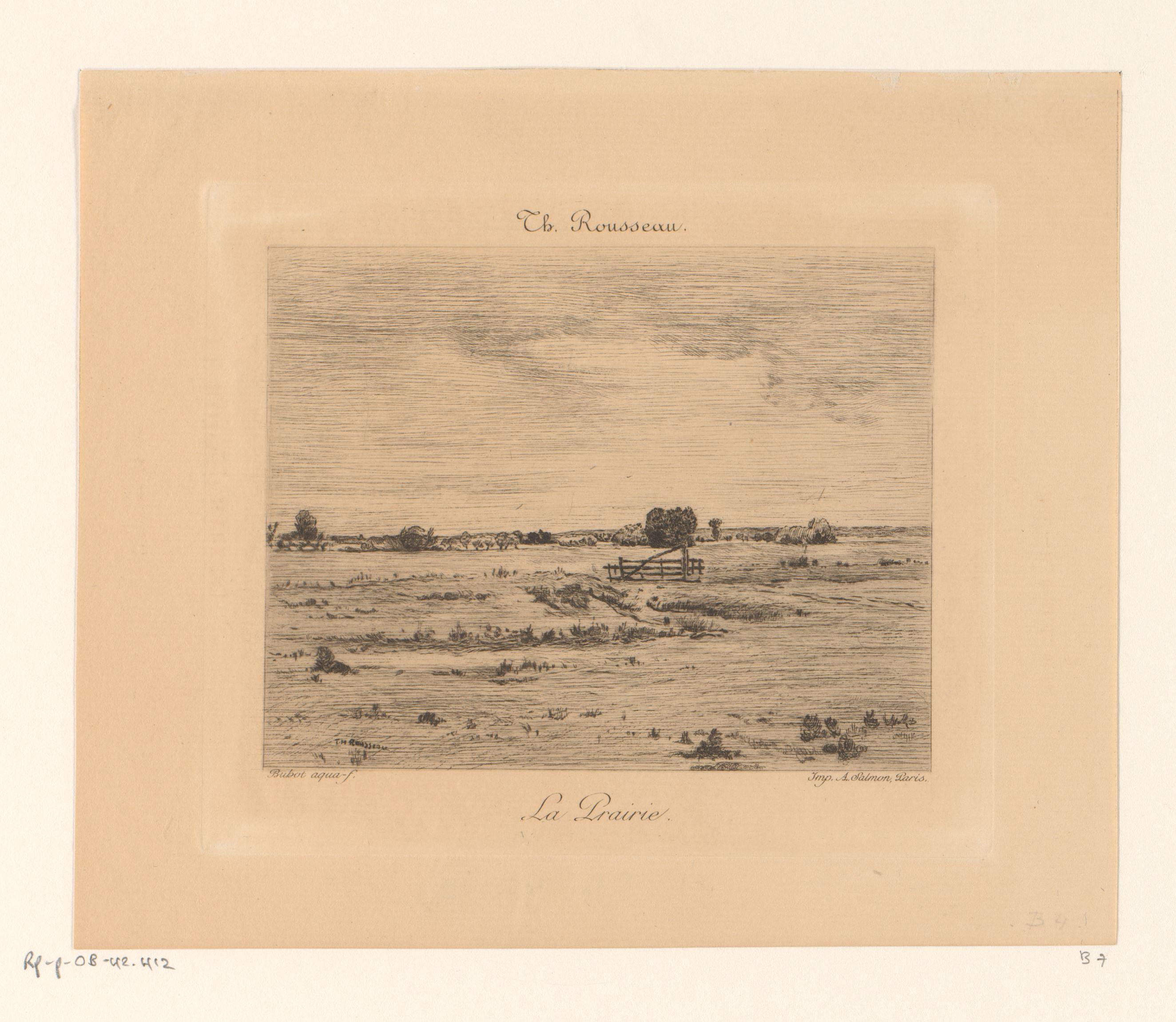Landschap met een hek in het midden