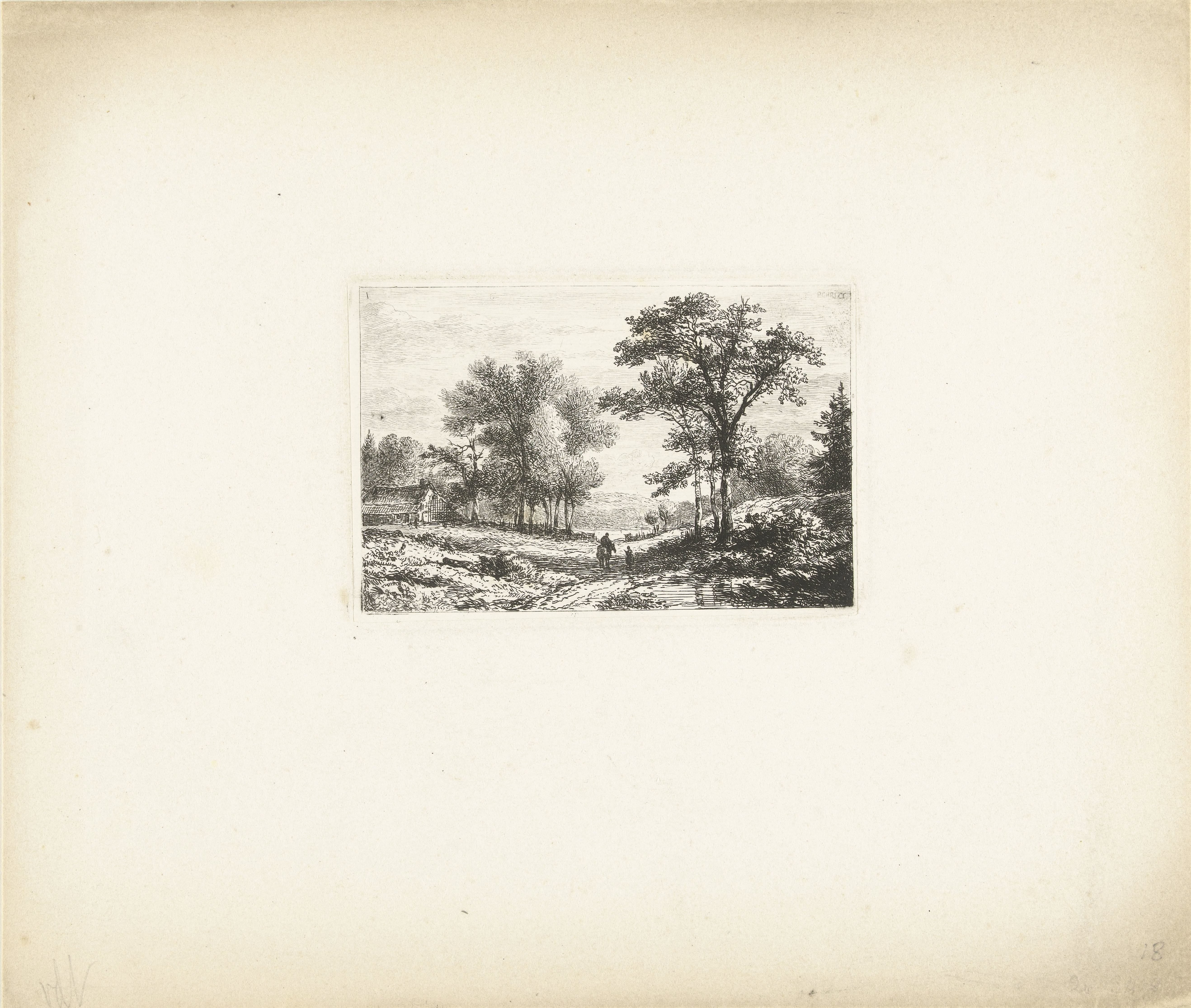 Landschap met ruiter