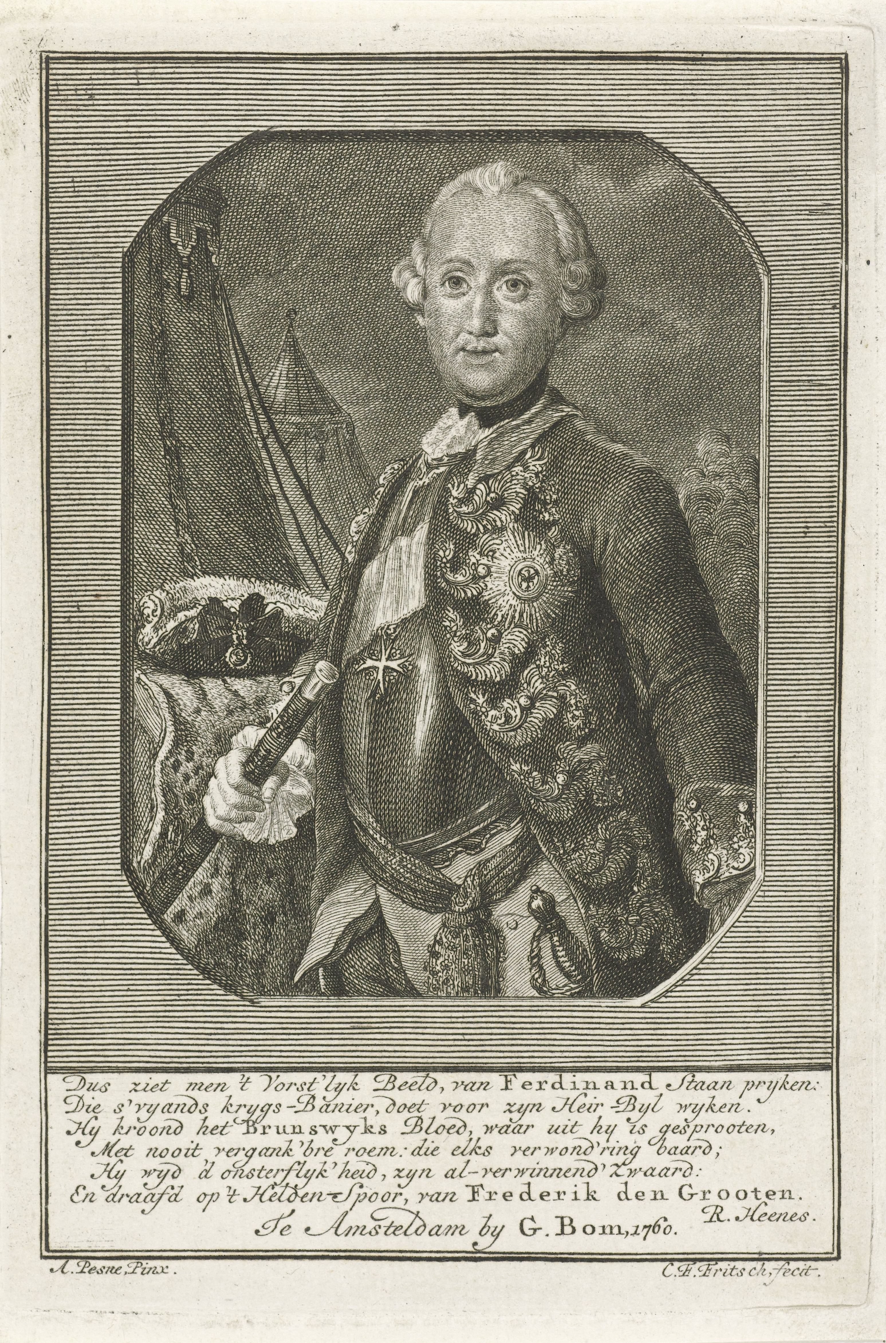 Portret van Ferdinand, hertog van Brunswijk-Wolfenbüttel