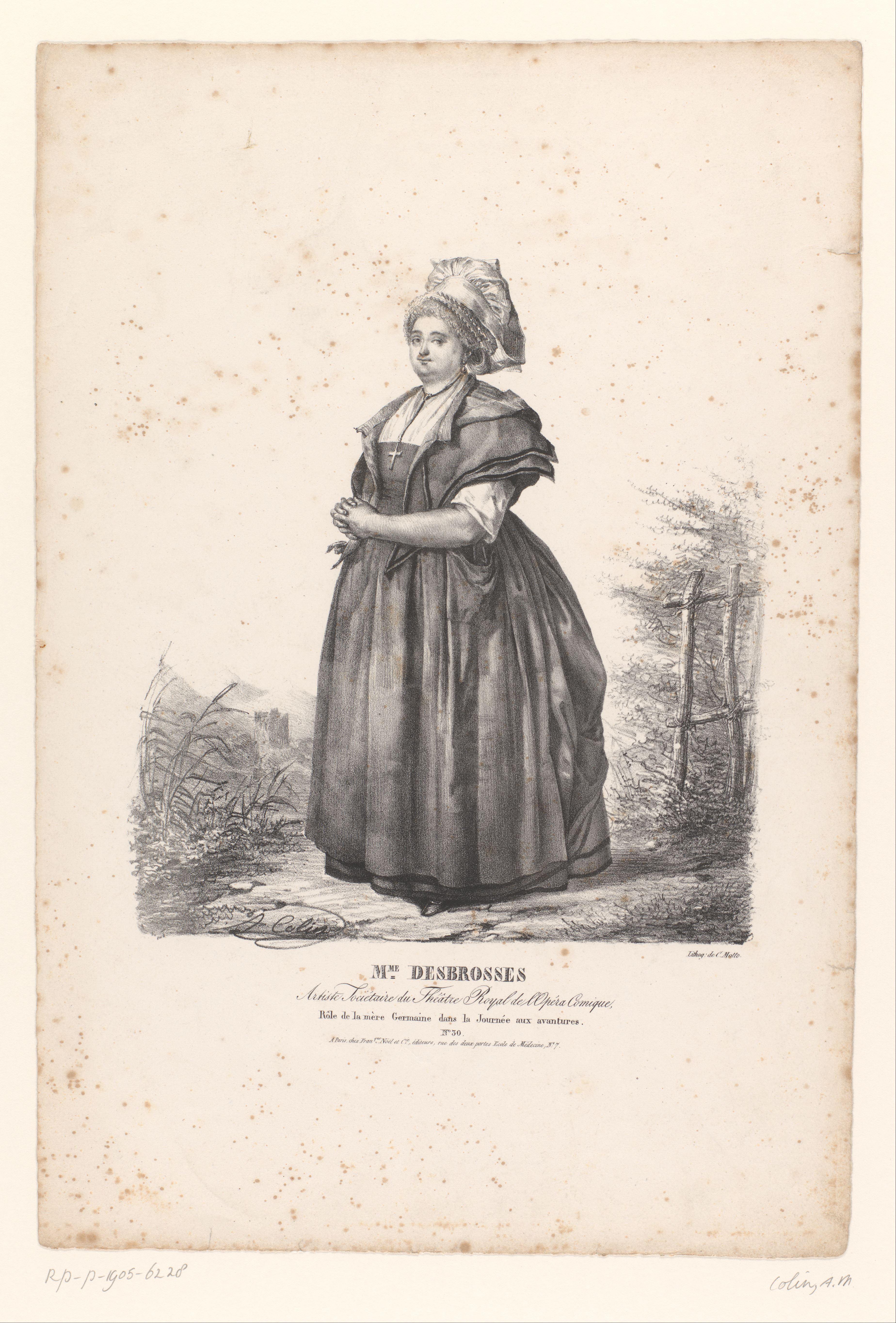 Portret van Marie Desbrosses als Germaine in de opera La journée aux aventures