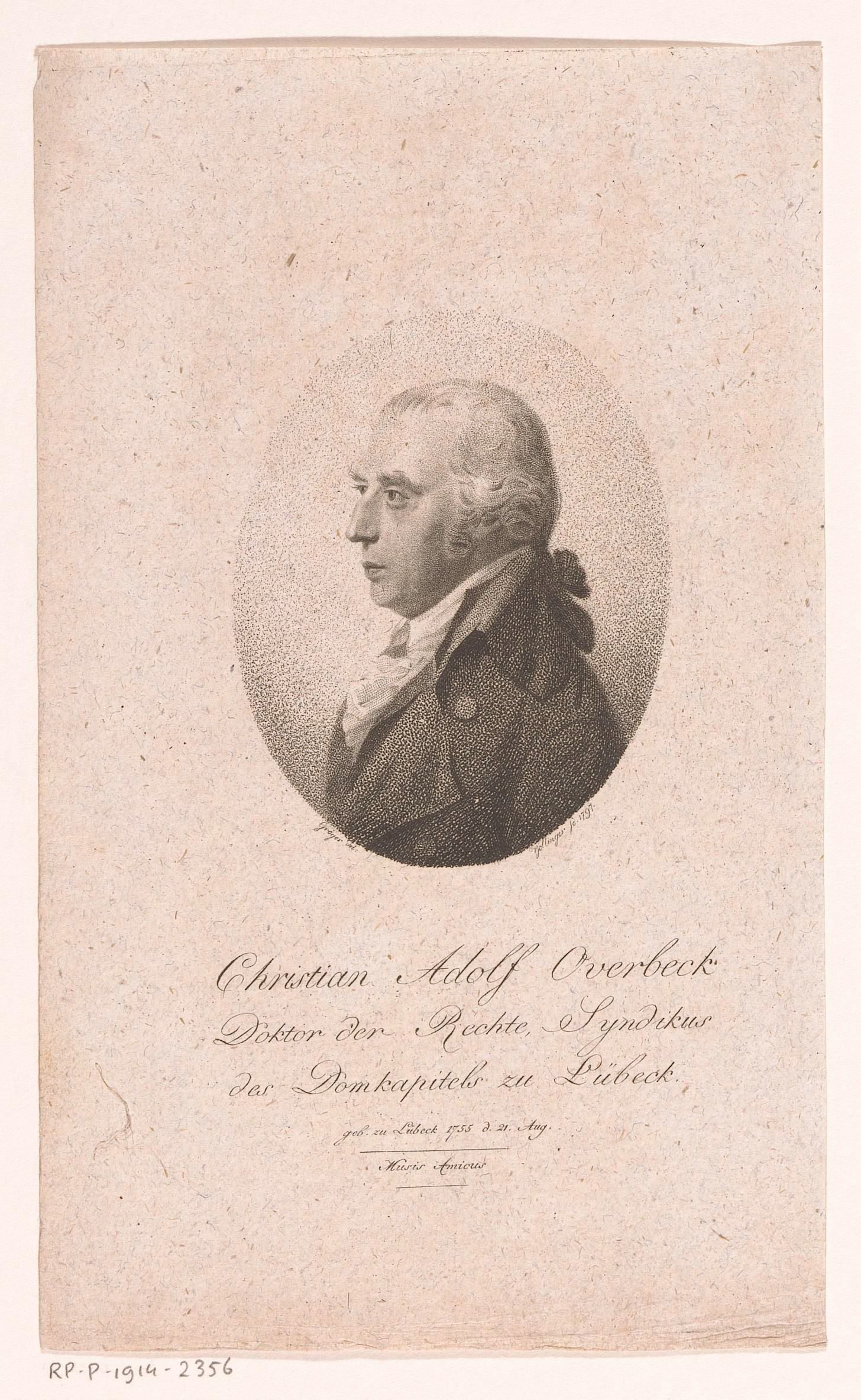 Portret van Christian Adolph Overbeck