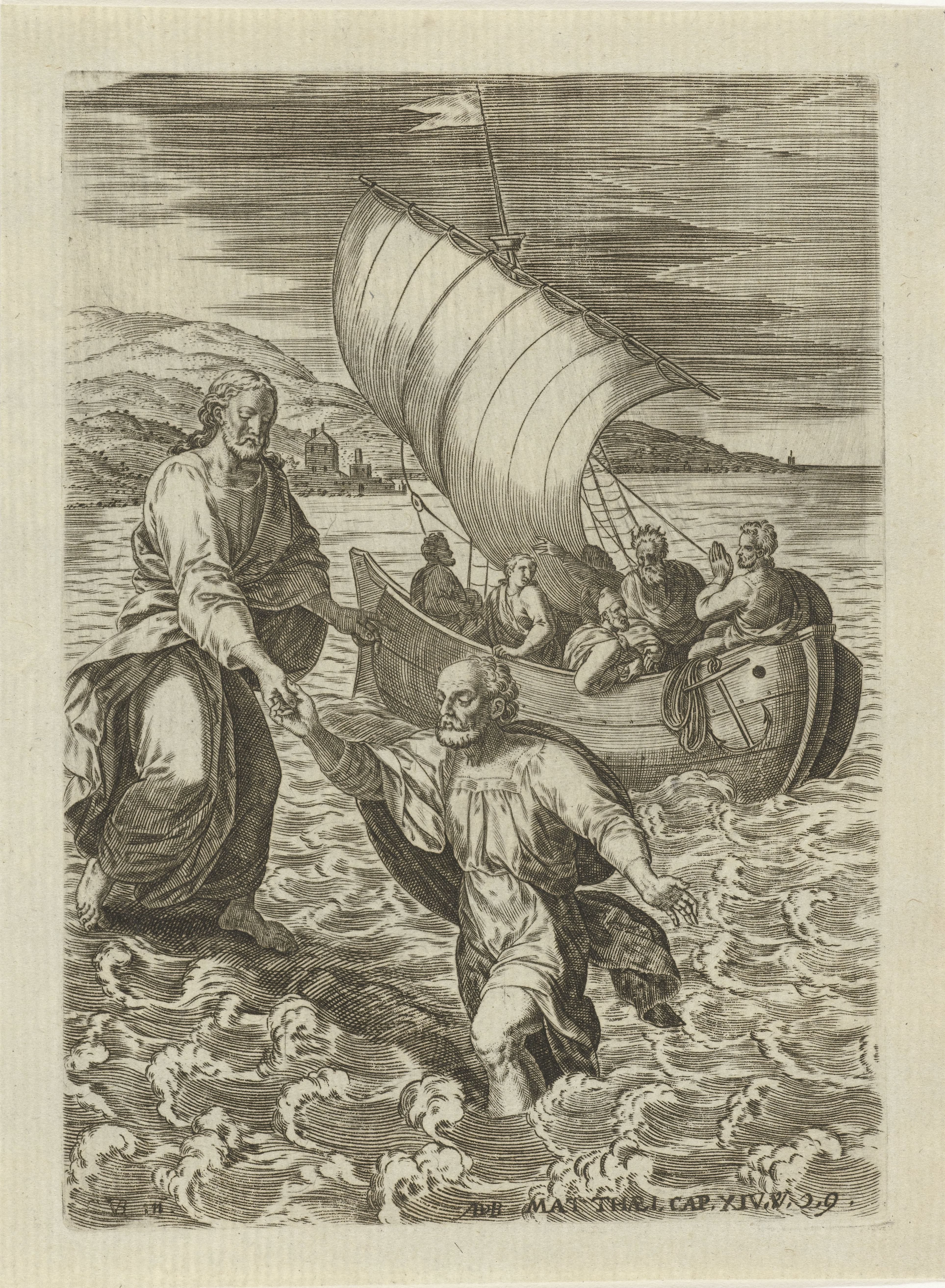 Christus en zijn leerlingen in de storm op het meer van Galilea