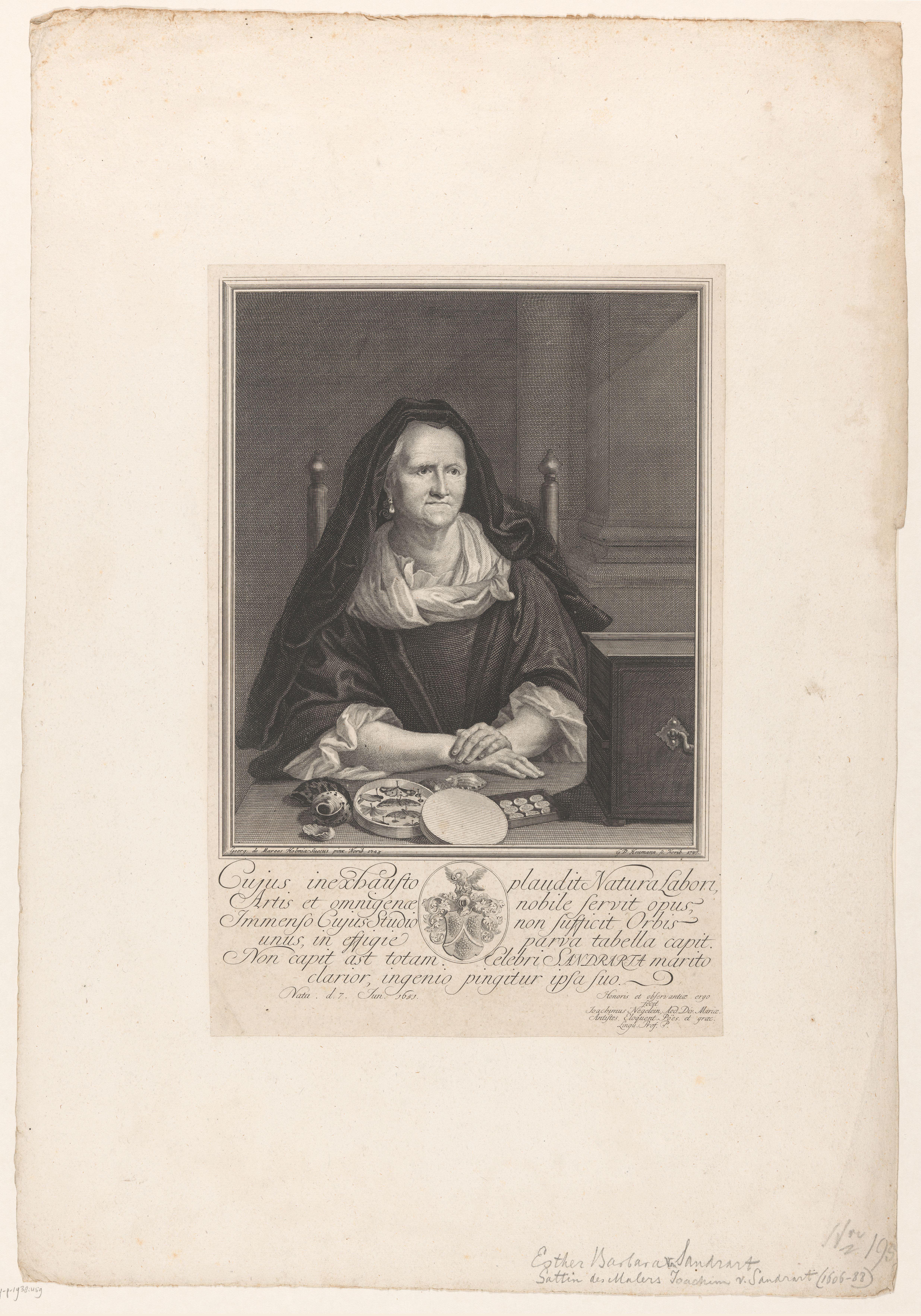 Portret van Esther Barbara von Sandrart