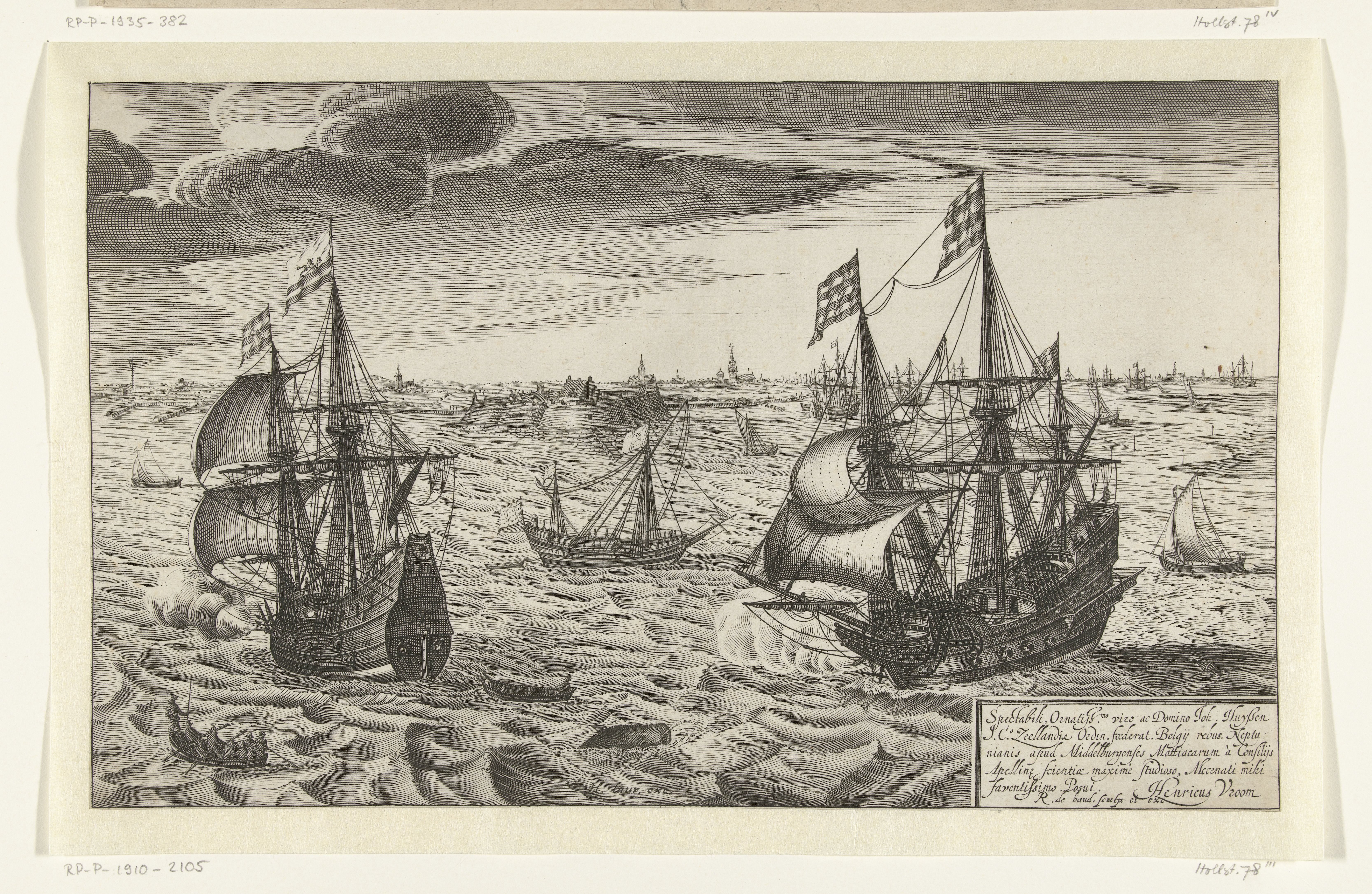 Marine met gezicht op het fort van Rammekens