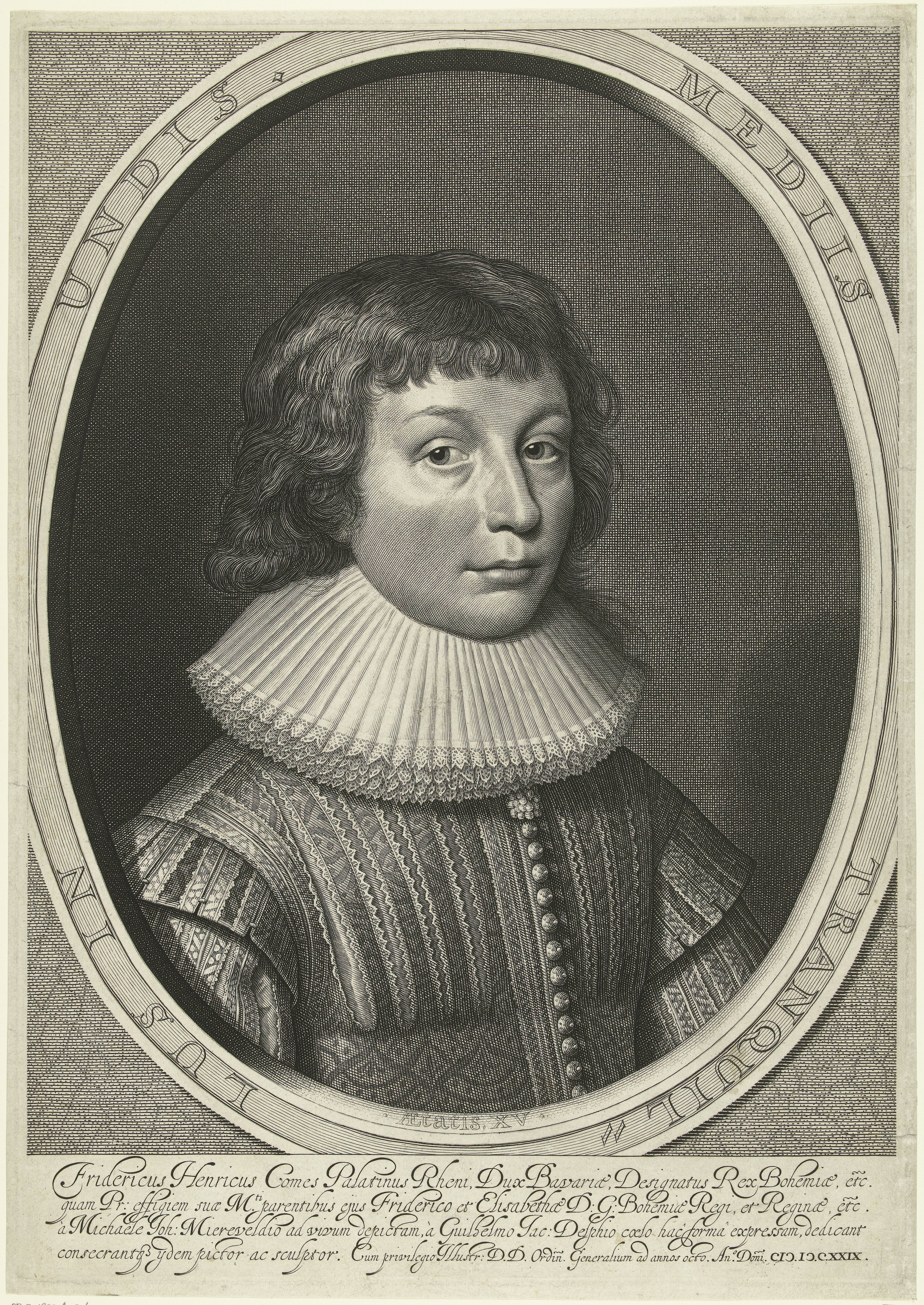 Portret van Frederik Hendrik van de Palts, zoon van de Koning van Bohemen op 15-jarige leeftijd