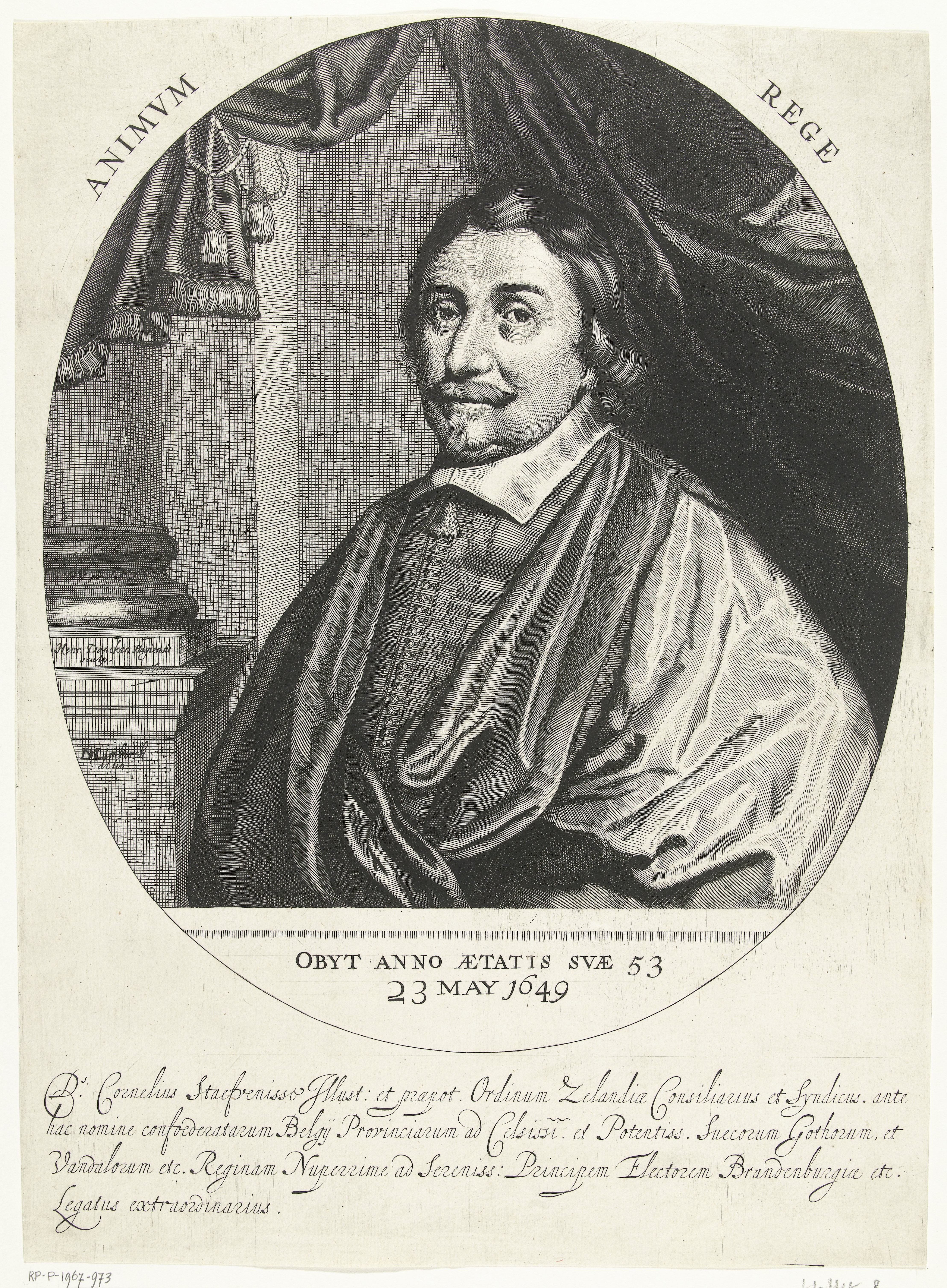 Portret van Cornelis van Stavenisse op 53-jarige leeftijd