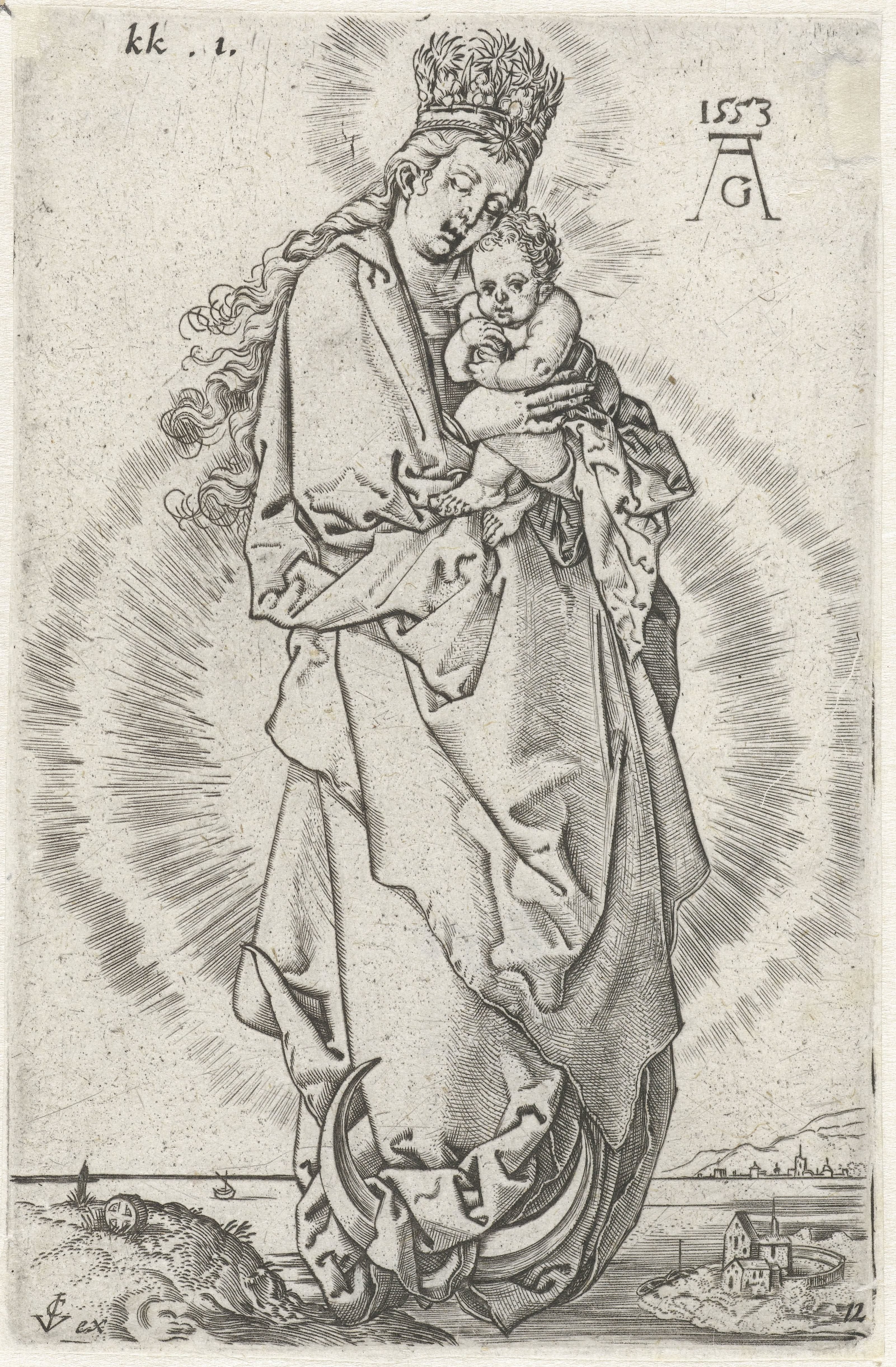 Madonna met kind op de maansikkel