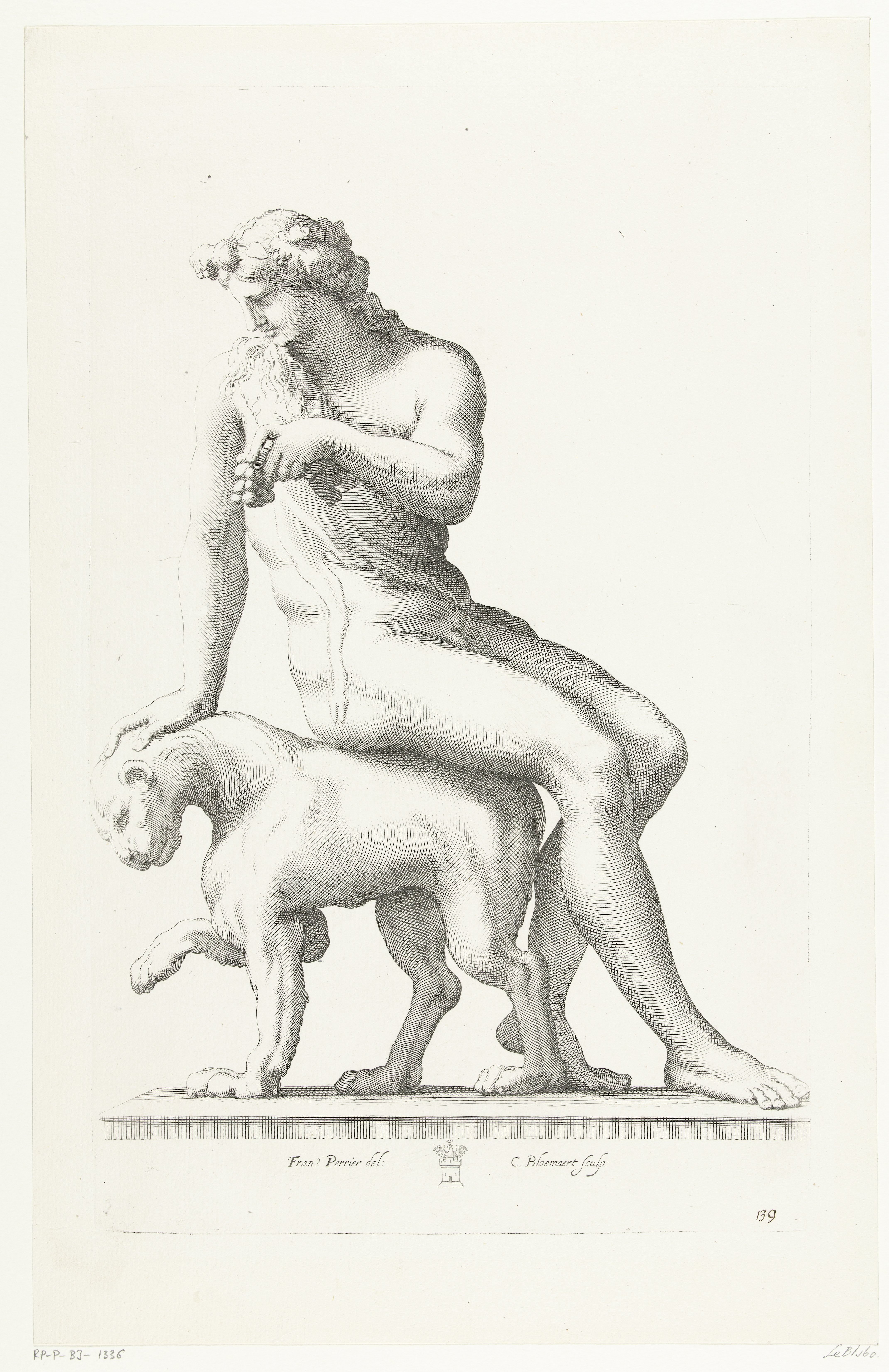 Bacchus zit op een tijger
