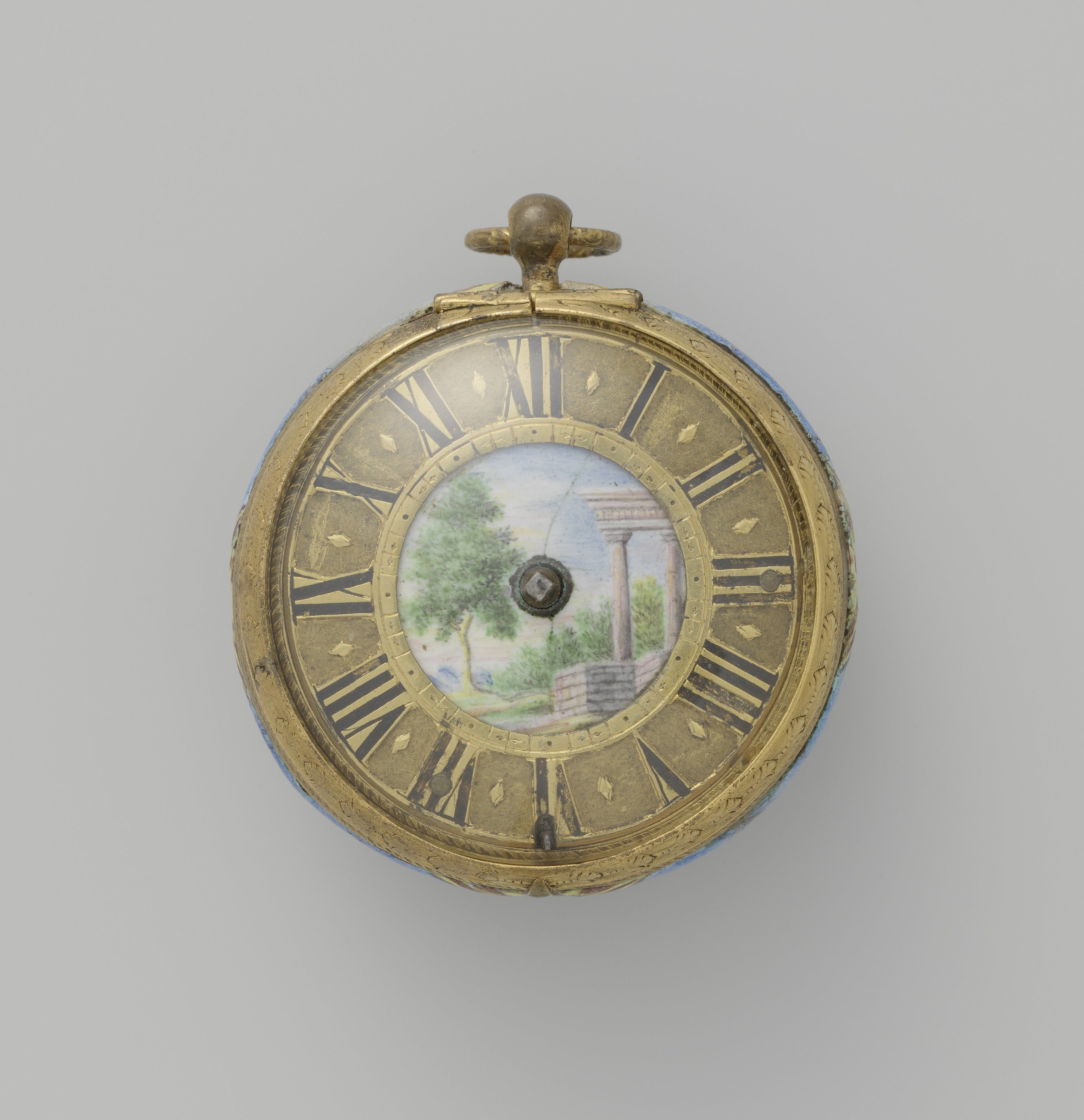 Horloge met de heilige familie met Johannes de Doper