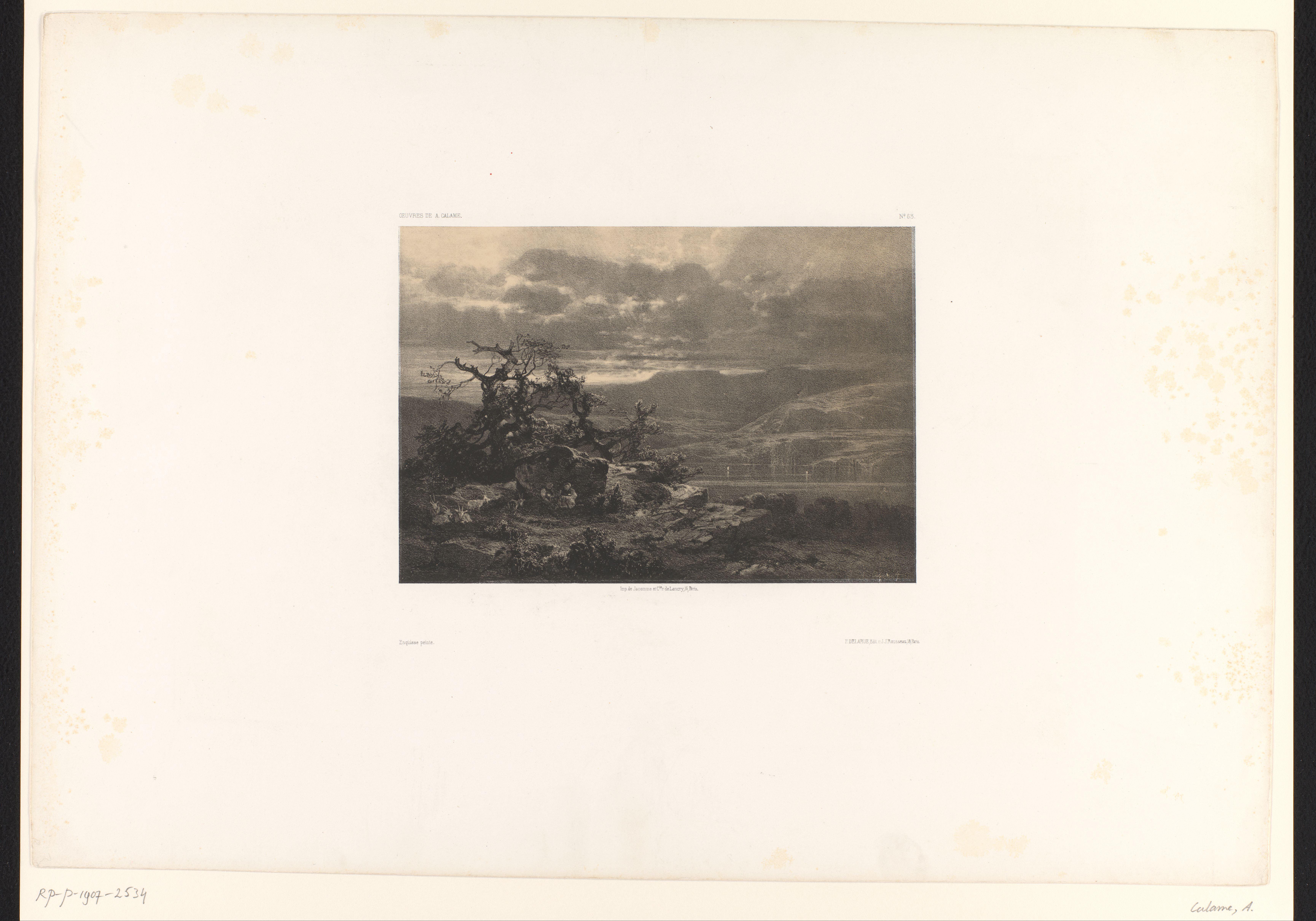 Berglandschap met meer bij avond