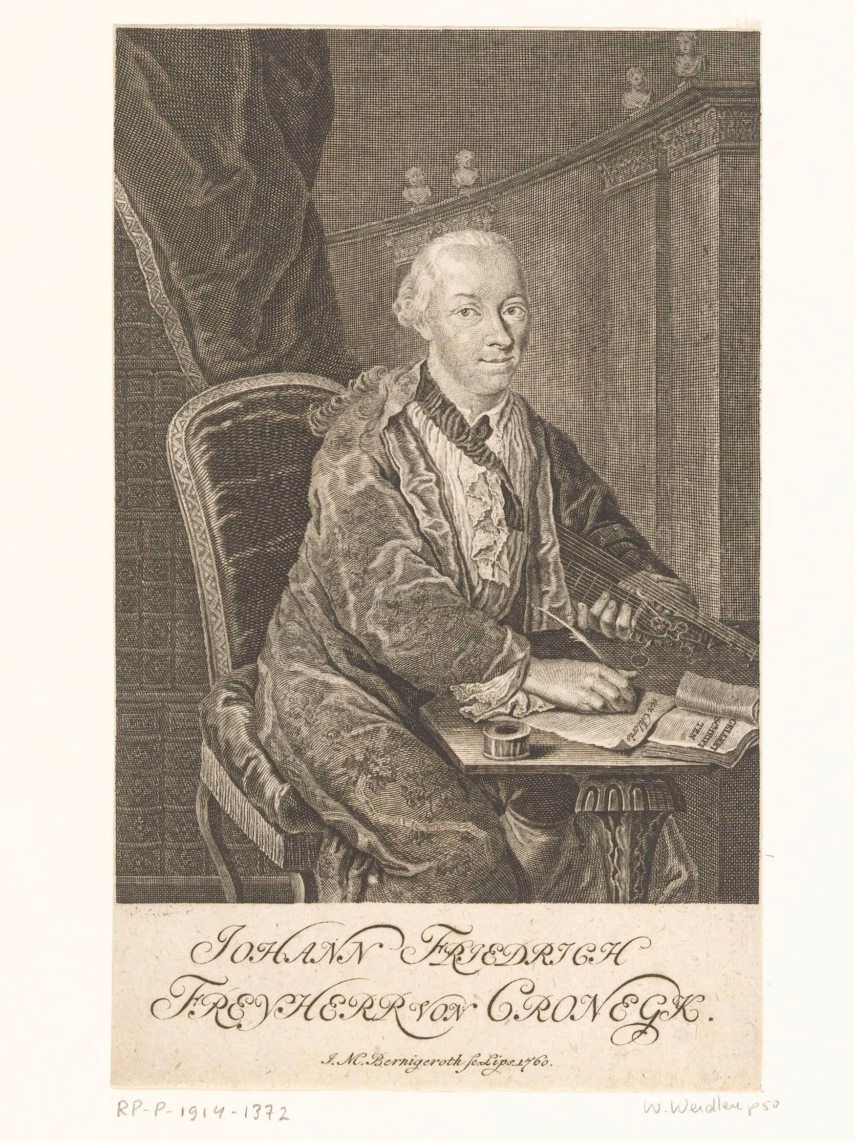 Portret van Johann Friedrich von Cronegk